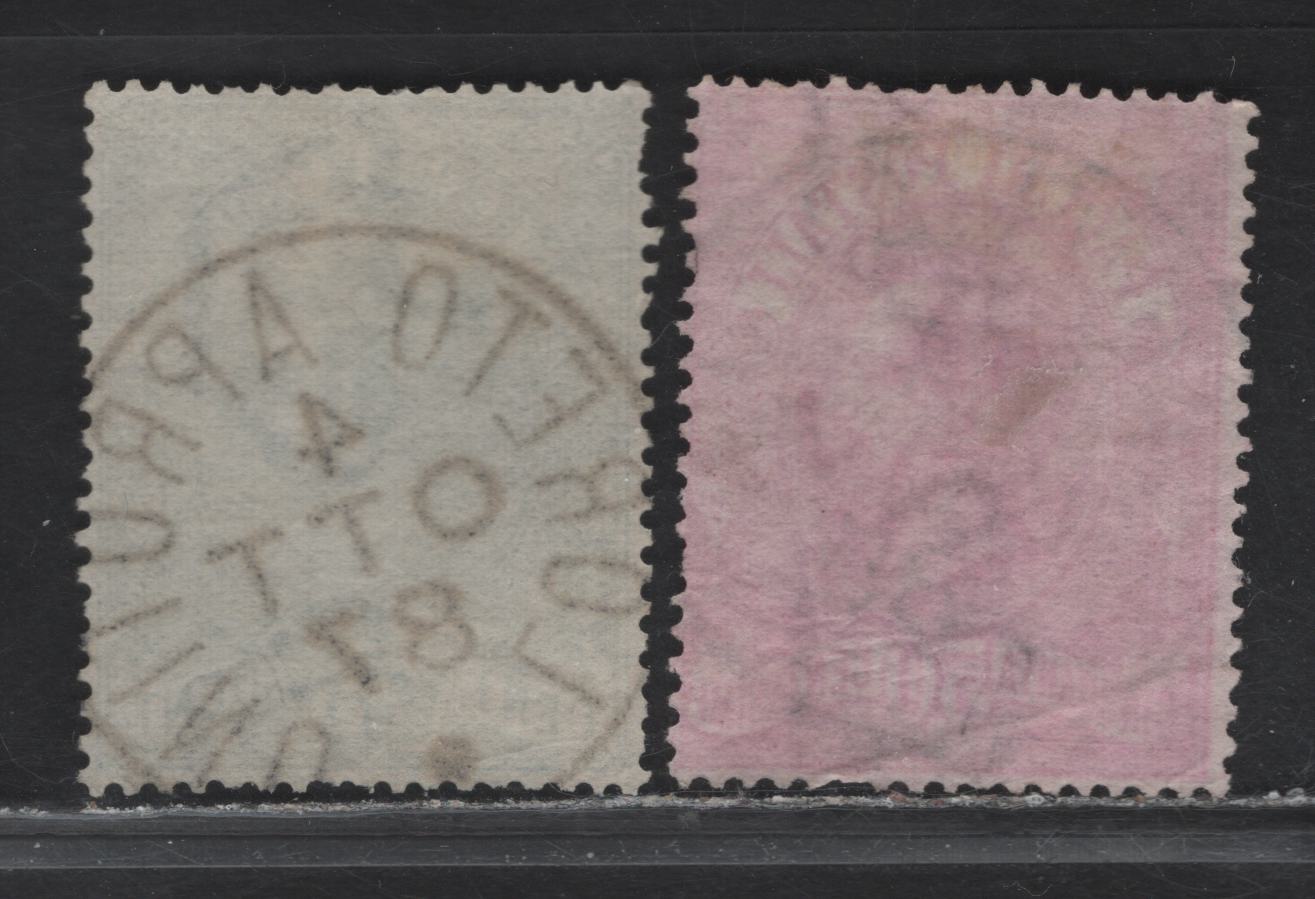 Lot 106 Funchal SC#Q3-Q4 50c - 75c Claret - Blue Green Parcel Post, 1884-1886 Parcel Post Issue, 2 Very Good/Fine Used Singles, SON Lorelo Aprotino, October 4 1887 & Fra, Nov 25 1885 CDS Cancels, Small Diagonal Crease on Q3.