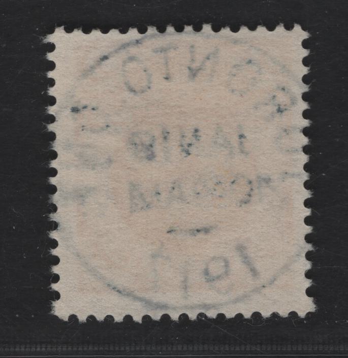 Lot 155F Sweden (C) Facit#72vi (SC# 68var) 2o Orange Arms, 1910-1914 Arms Issue, A Fine Used Single, Used In Canada, January 19, 1947 Toronto Cancel