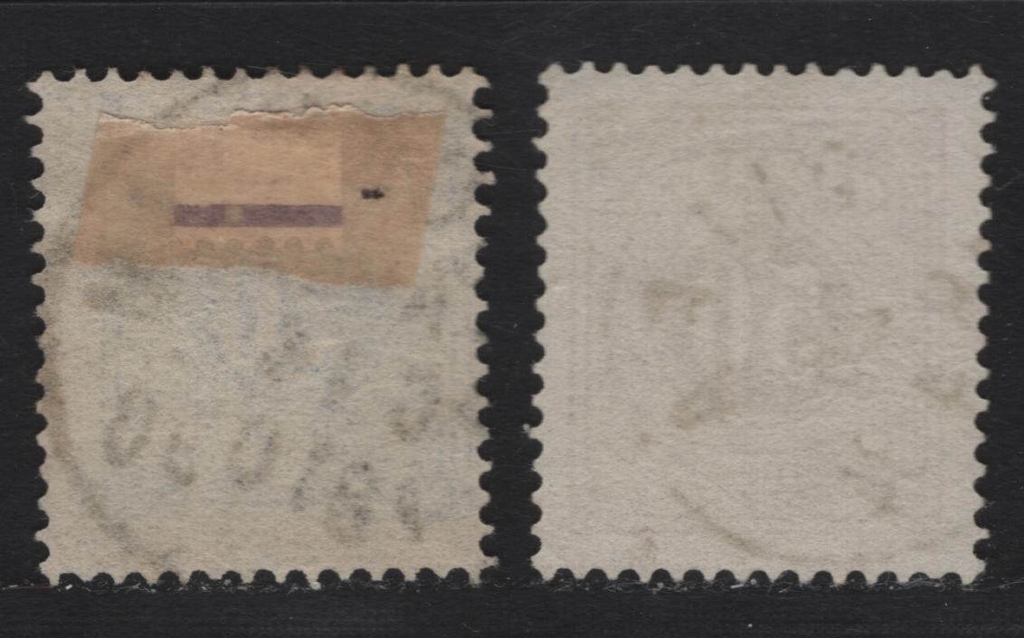 Lot 156 Sweden (C) SC#J17, J21 20o - 50o Pale Blue - Yellow Numeral, 1877-1886 Postage Due Issue, 2 Fine/Very Fine Used Singles, Perf 13, SON Stockholm & Pitea CDS Cancels