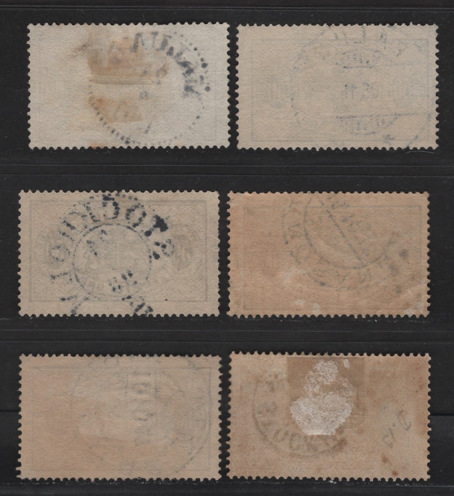 Lot 169 Sweden (C) SC#O24-O25a 50c - 1kr Pale Gray - Blue & Yellow Brown Arms, 1881-1896 Arms Official Issue, 3 Fine/Very Fine Used Singles, Perf 13, SON Town Cancels