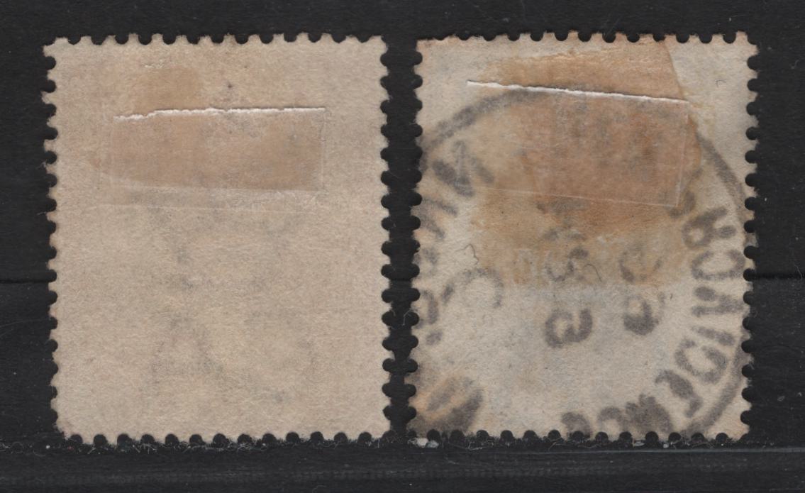 Lot 20 Bahamas SG#48, 50 1d - 2.5d Rose Carmine - Dull Blue Queen Victoria, 1884-1890 Queen Victoria Issue, 2 Very Fine Used Singles, SON AO5 & New Providence Nassau CDS Cancels