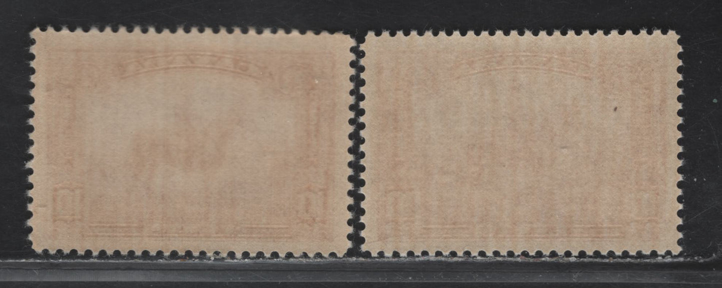 Lot 319 Canada (C) #223 10c Deep Carmine Rose RCMP, 1935 KGV Pictorial Issue, 2 VFNH Singles, CBN-EE & CBN-PPP Papers, Perfs 12 & 11.85x11.9