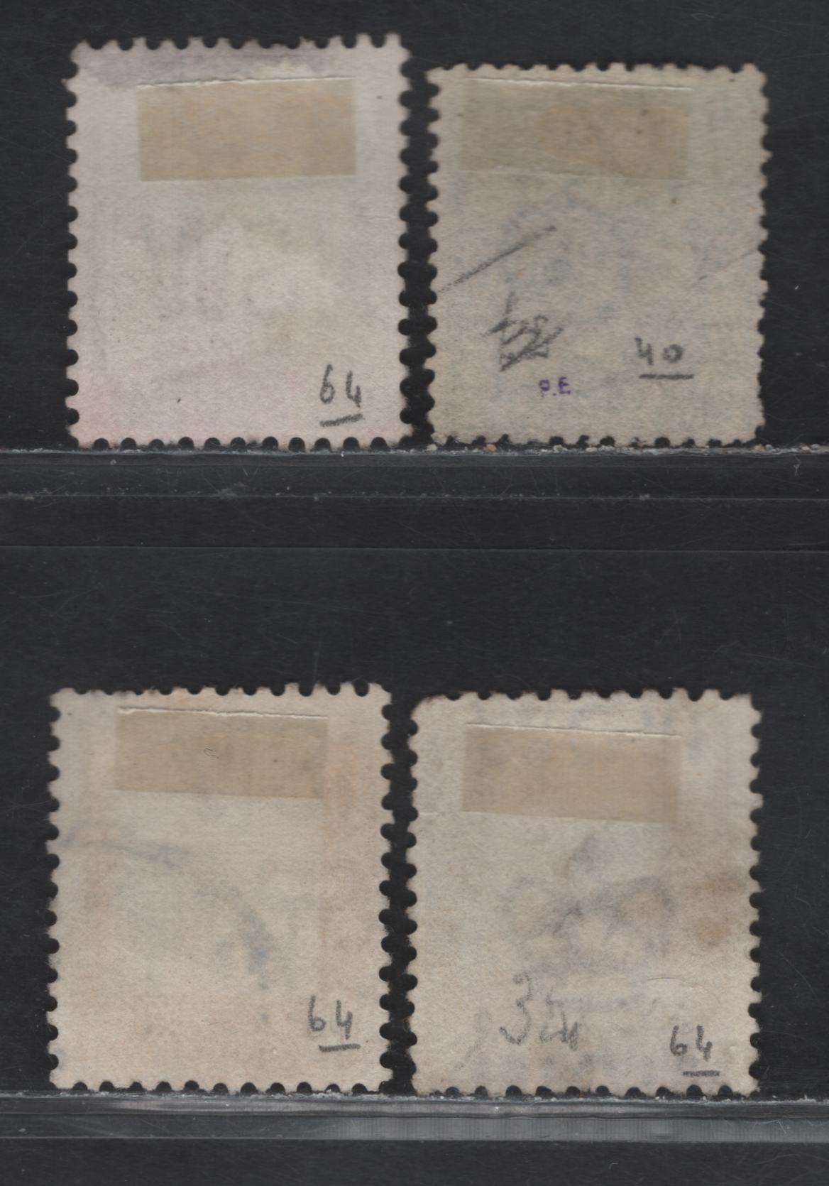 Lot 142 New South Wales (C) SG#192, 258b-c, 325 2d - 1/- Pale Blue - Purple Brown Kangaroo, 1892-1903 Pictorial Issues, 4 Fine/Very Fine Used Singles, Single Lined 2 & Crown & NSW Wmks, Perf 12