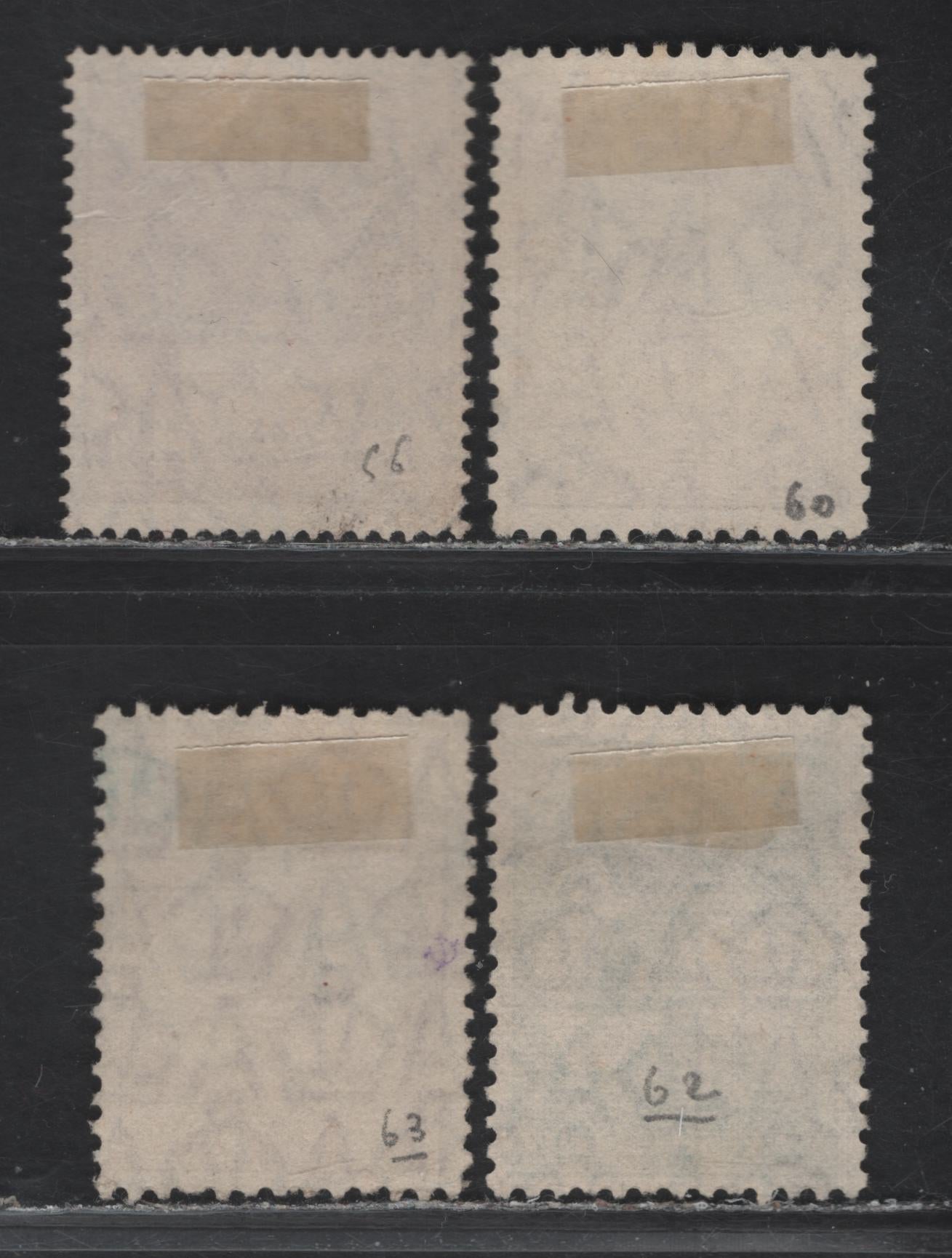 Lot 149 Australia (C) SG#92, 107, 109-110 4.5d - 2/- Violet - Maroon Kangaroo & Map - King George V, 1926-1930 Kangaroo & Map - KGV Heads Issues, 4 Very Fine Used Singles, Small Multiple Wmk