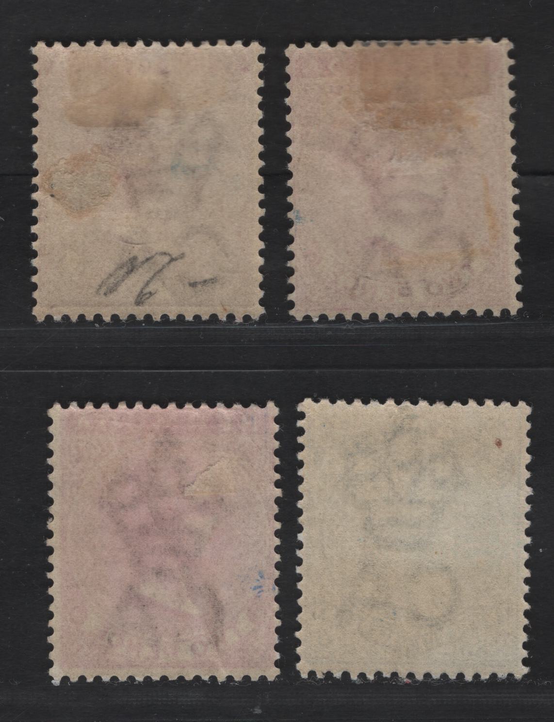 Lot 20 Bermuda SG#25 2d Aniline Purple ( 2 Shades), Brown Purple, 2 1/2d Deep Ultramarine, 1883-1904 Queen Victoria Keyplates Issue, Wmk Crown CA, 4 Fine Used Singles