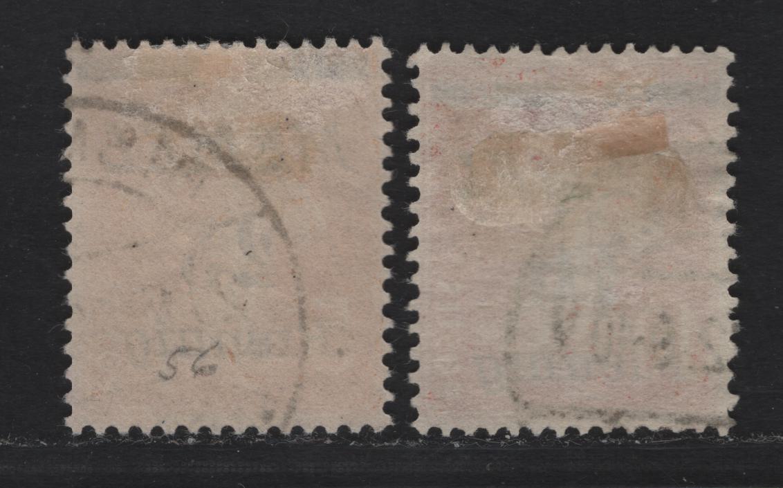 Lot 227 Memel SC#51, 56 10pf on 10c - 25pf on 5c Red - Orange , 1922 Italic Overprinted France Sower Issue, 2 Fine/Very Fine Used Singles