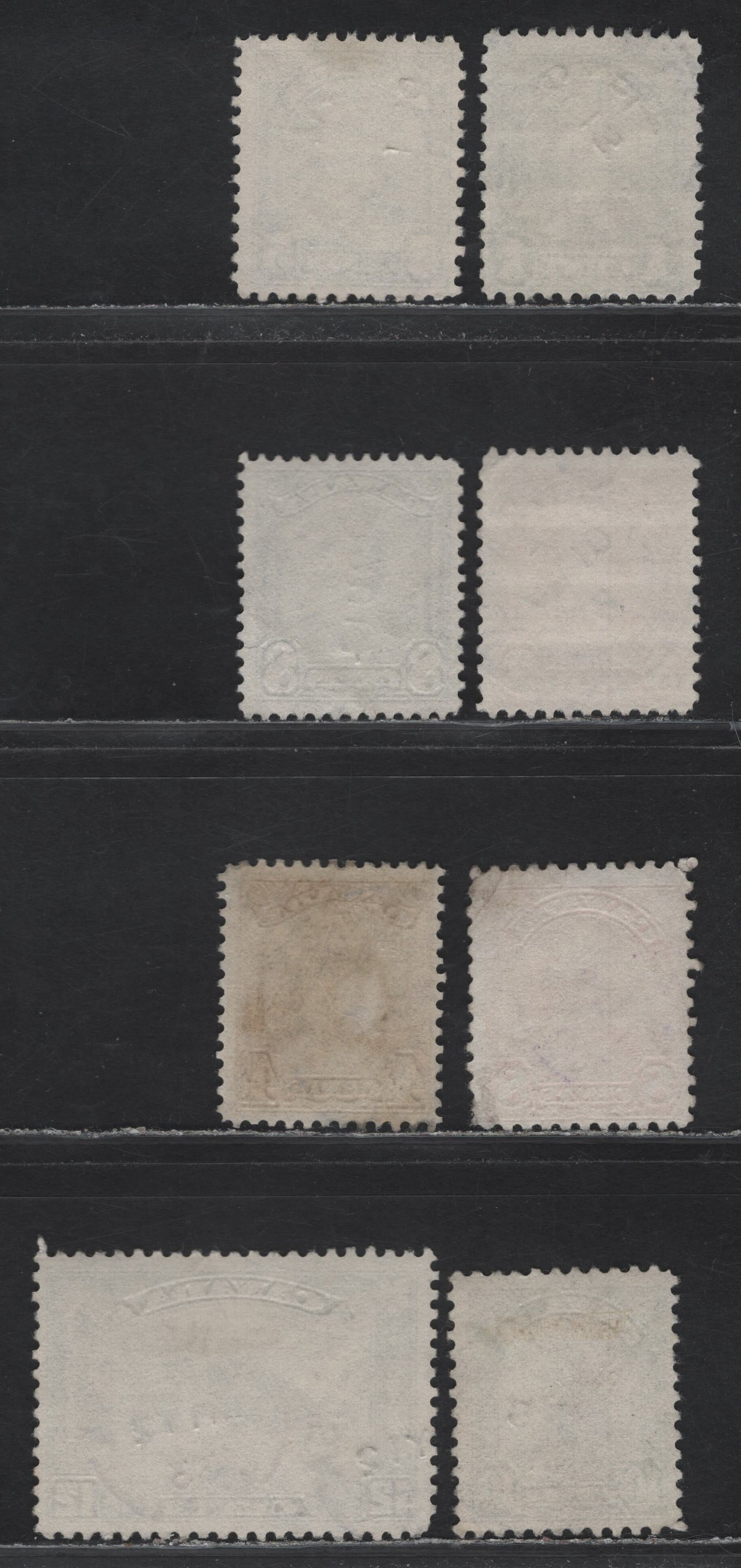 Lot 288 Canada (C) #154, 163b, 167, 170, 152, 172, 173-174 4c - 12c Bistre - Gray Black King George V - Quebec Citadel, 1928-1931 Scroll - Arch/Leaf Issues, 8 Fine Used Singles, SON CDS Town Cancels