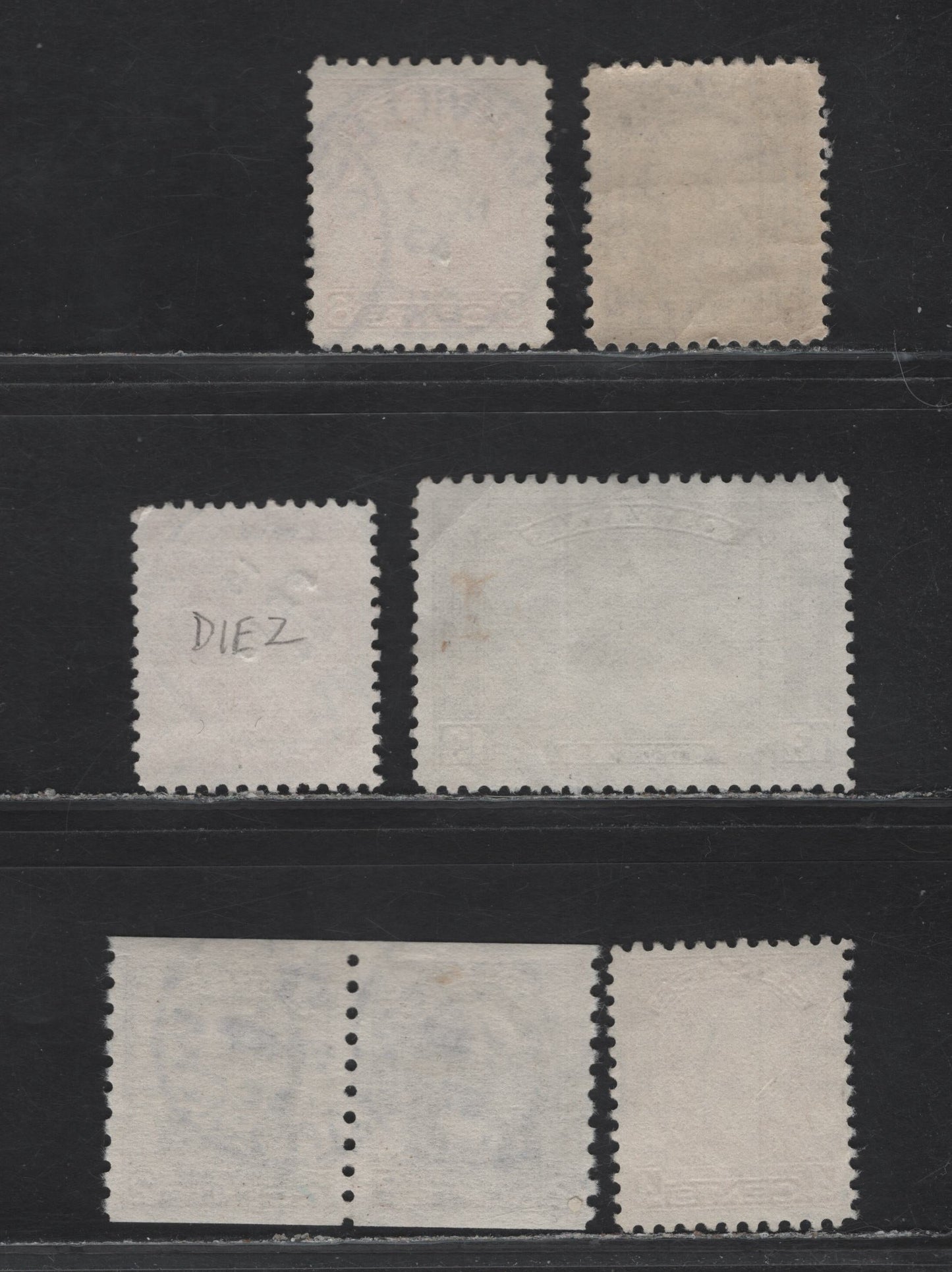 Lot 290 Canada (C) #196, 197c, 198, 200, 201i, 206i 2c - 13c Dark Brown - Rose Violet King Geroge V, 1932-1936 Medallion - Coil Issues, 6 Fine/Very Fine Used Singles & Pair, SON Town Cancels