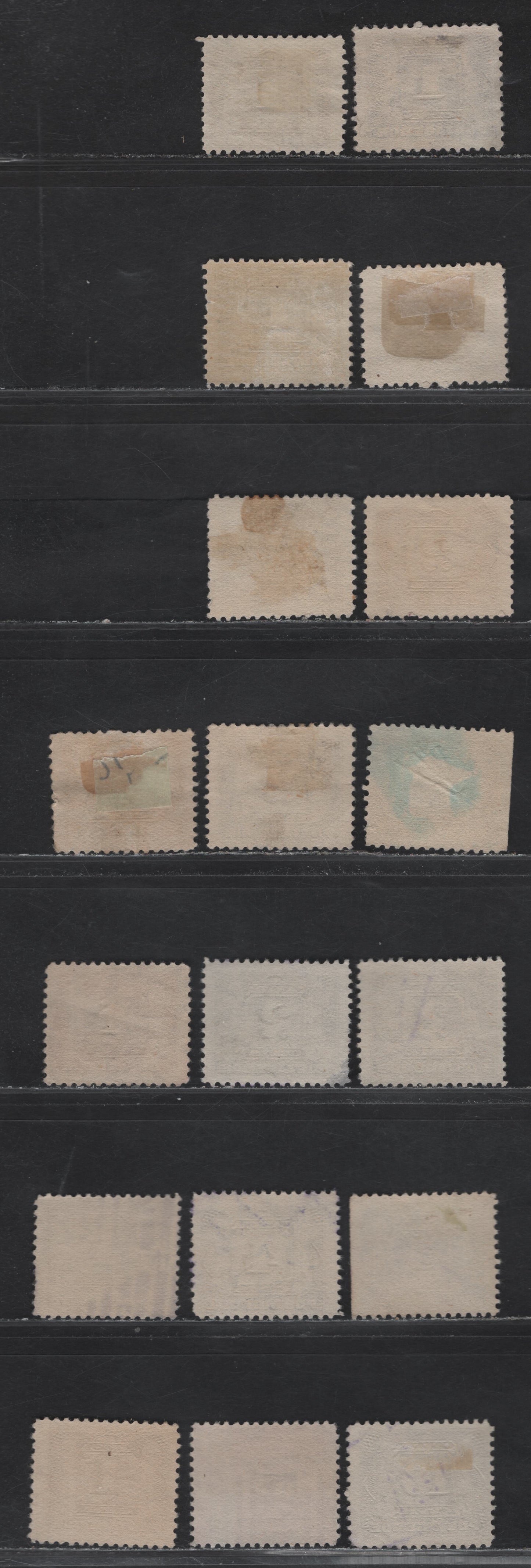 Canada #J1, J2c, J2, J1c, J3-J5 1c - 10c Dark Rose Lilac - Deep Rose Lilac Numeral, 1906-1928 Postage Dues, Fine Used Singles, Wet & Dry Printings