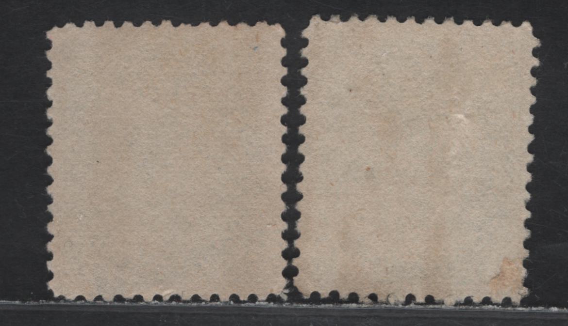Lot 316 Canada #75ii 1c Blue Green Queen Victoria, 1898-1902 Maple Leaf Issue, 2 Very Fine Used Singles, Vertical Style 4 & Possible Double Vertical Precancels