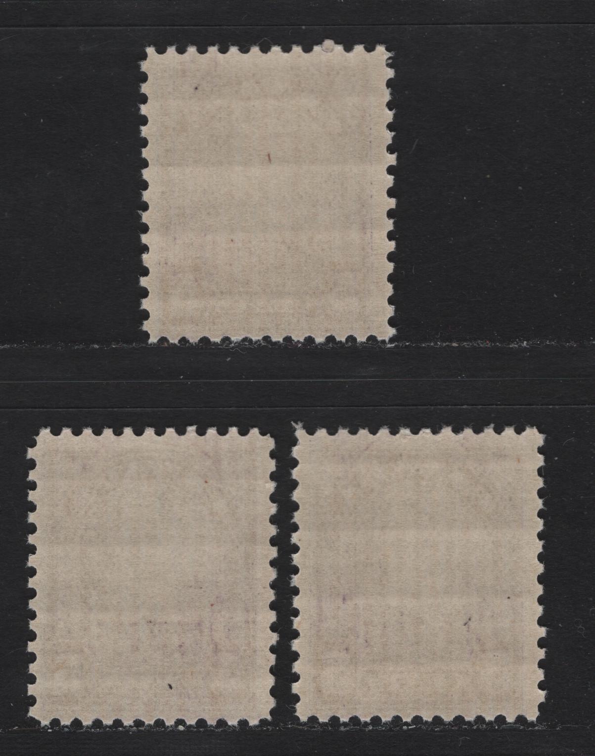 Lot 329 Canada #169 5c Rose Violet King George V, 1930-1931 Arch/Leaf Issue, 3 FNH Singles, Rotary Press, BABN-E Paper, Perfs 11.1x10.9, 11.1x10.75 & 11.15x10.85.