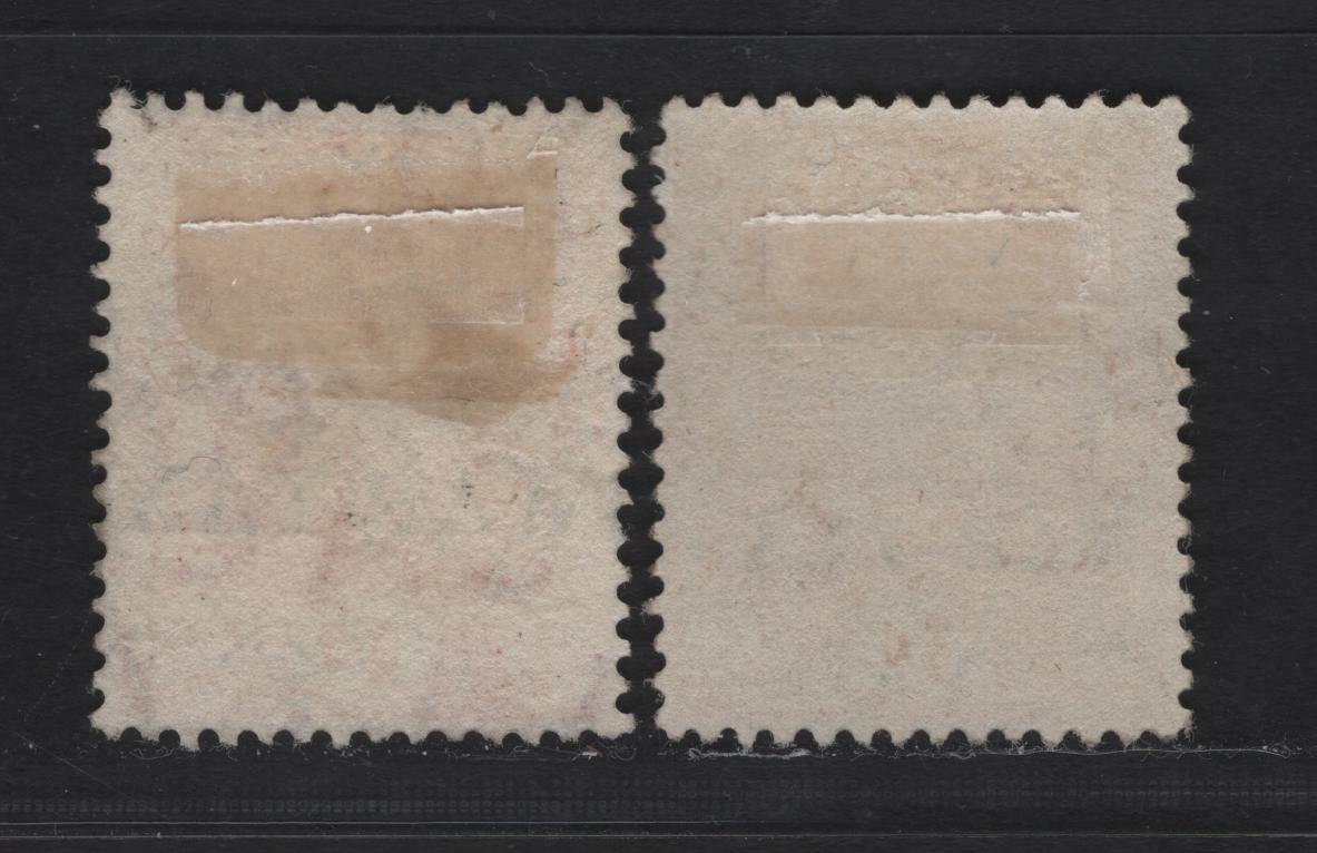 Lot 53 Bermuda SG#56a, 58 1d Rose Red - Carmine Caravel, 1918-1920 War Tax Overprinted Issue, 2 Very Fine Used Singles