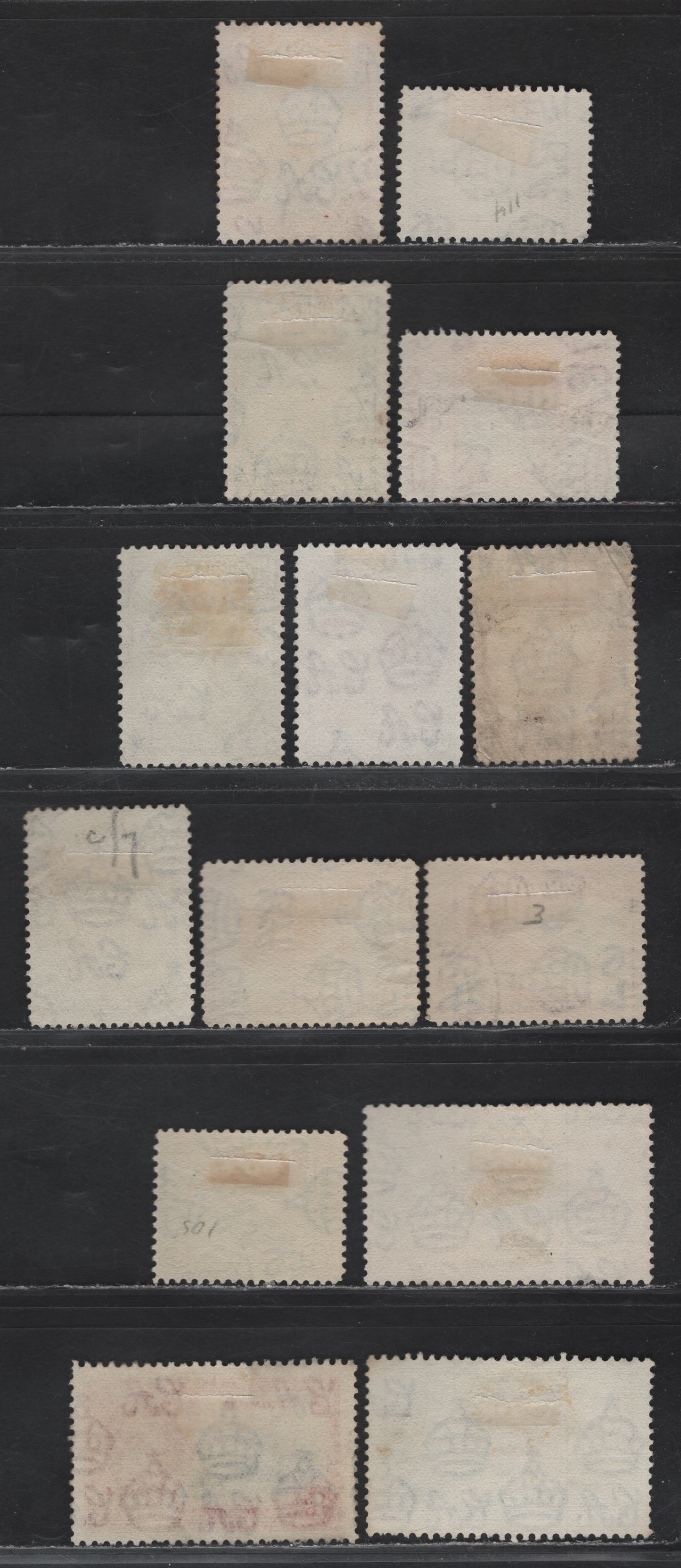 Lot 87 Bermuda SG#94-96, 98-106, 112-112a 1d - 2d Deep Blue & Scarlet - Ultramarine & Scarlet King George V - Lucie (Yacht), 1935-1940 Silver Jubilee - KGVI Definitive Issues, 14 Fine/Very Fine Used Singles, All Line Perfs On The Definitives