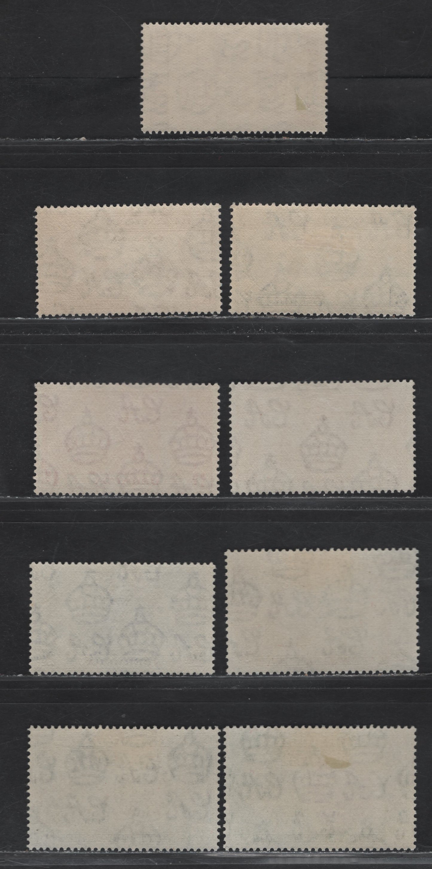 Lot 92 Bermuda SG#107-109, 123-125, 127-129 1d - 6d Scarlet - Violet & Green Coronation - Perot Stamp, 1937-1949 Coronation - Perot Stamp Centenary Issues, 9 F/VFOG Singles