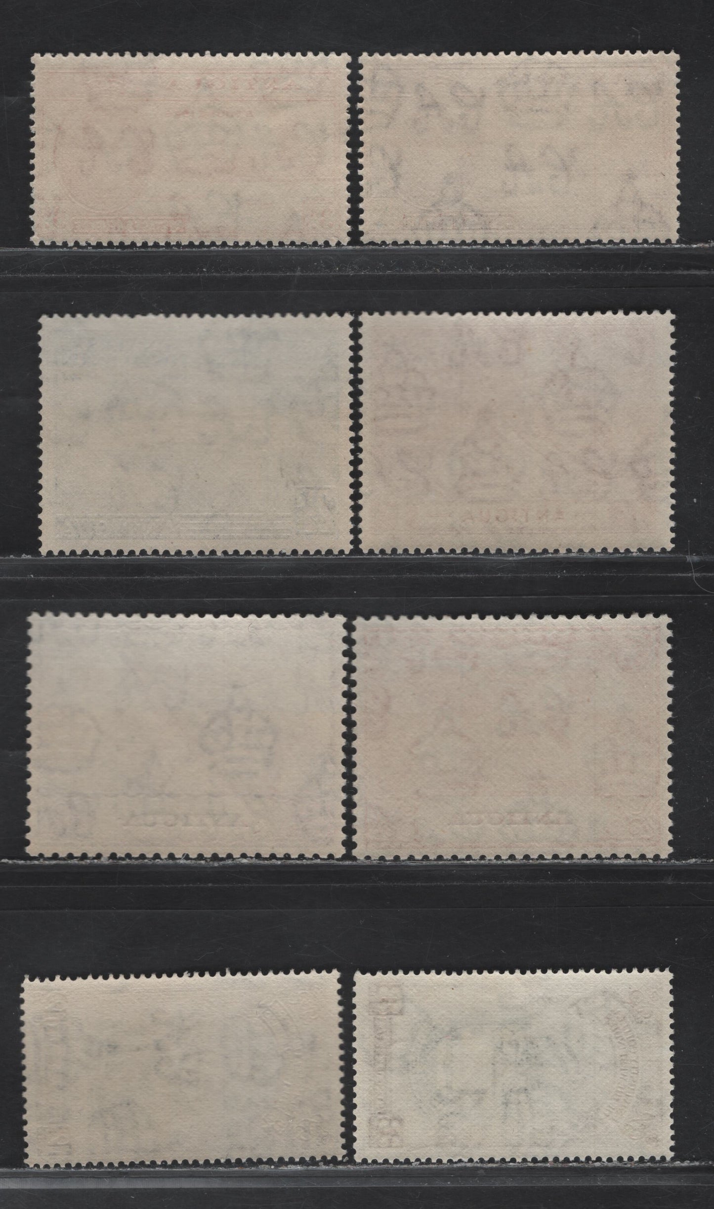 Lot 131 Antigua (C) SG#110-112, 114-119 1.5d - 12c Brown - Black & Violet , 1946-1951 Peace - University Issues, 9 F/VFNH Singles