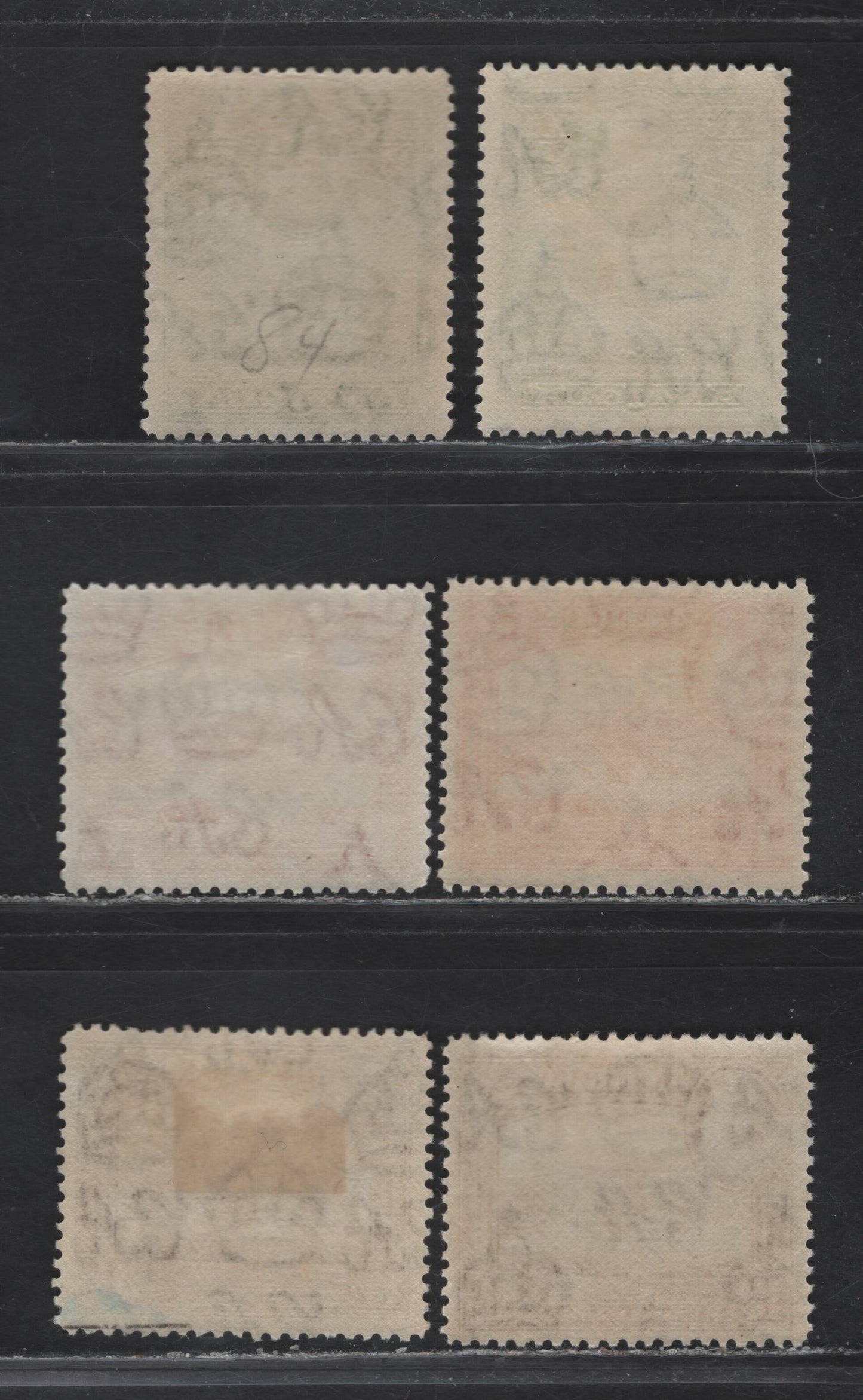 Lot 138 Antigua (C) SG#98, 99a, 100a 1/2d - 1.5d Green - Dull Reddish Brown , 1938-1951 KGVI Pictorial Issue, 6 F/VFOG Singles, 1944-1945 Printings On Somewhat Translucent White Paper That Clearly Shows The Wmk, Includes 2 Shades Of Each Value