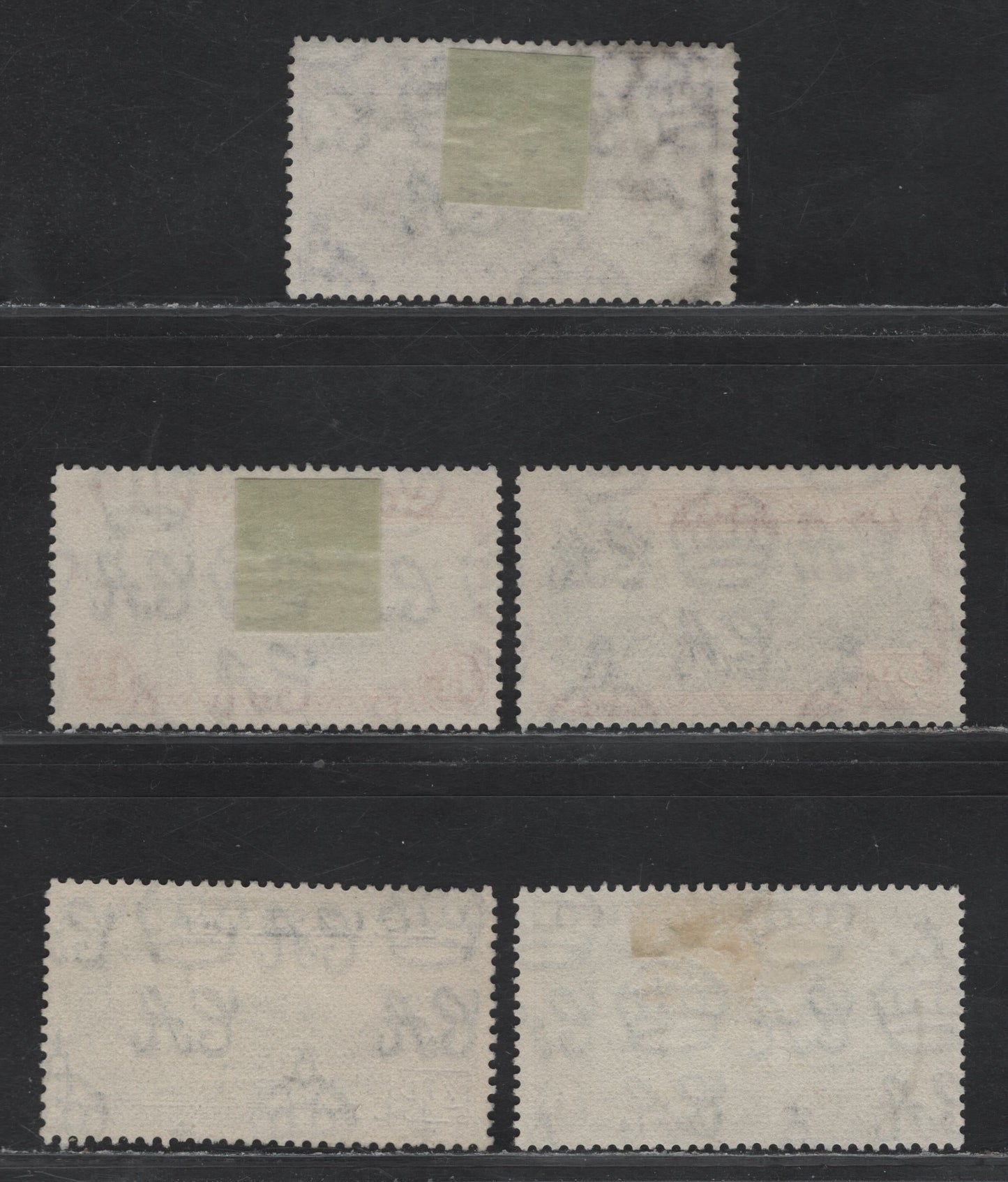 Lot 147 Ascension (C) SG#38b, 40b, 41a, 42d, 44 1/2d - 1/- Black & Bluish Violet - Black & Sepia , 1938-1953 Pictorial Issue, 5 Fine/Very Fine Used Singles, 1938 & 1944 Printings, 1938 Printing Is The 1/- & Perf 13.5, The Others Are 1944.