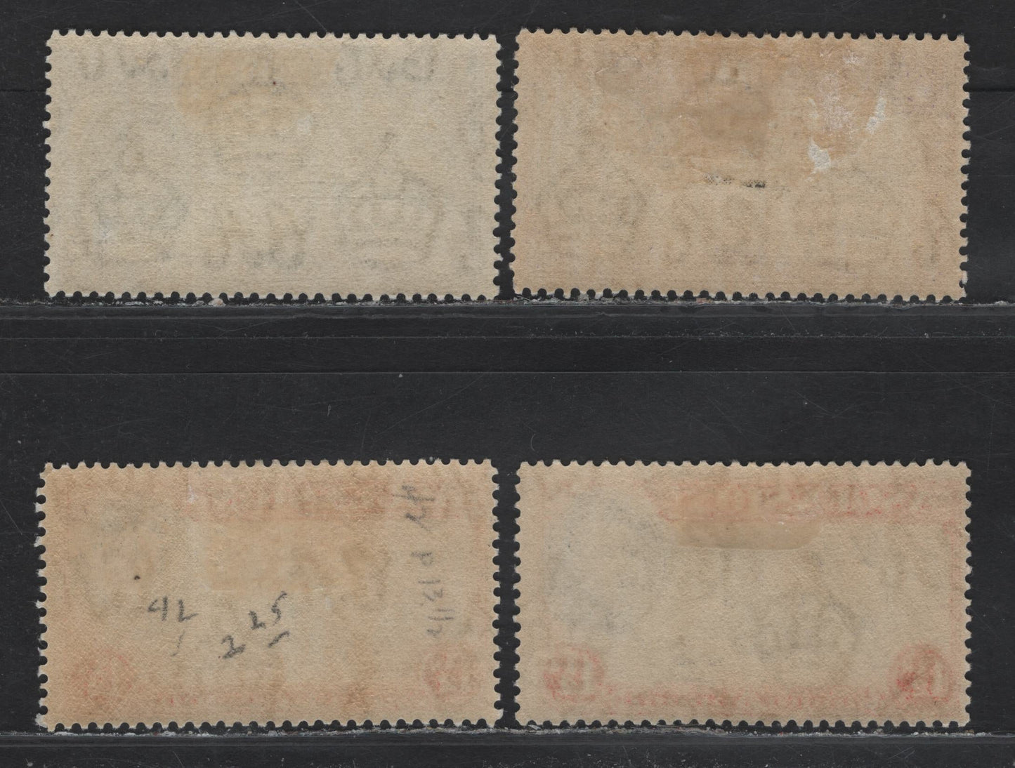 Lot 148 Ascension (C) SG#38, 40 1/2d - 1.5d Black & Violet - Black & Vermillion/Deep Vermillion , 1938-1953 Pictorial Issue, 2 F/VFOG Singles, 1938 Printing, Perf 13.5, Light Yellowish Gum With Irregular Cracks