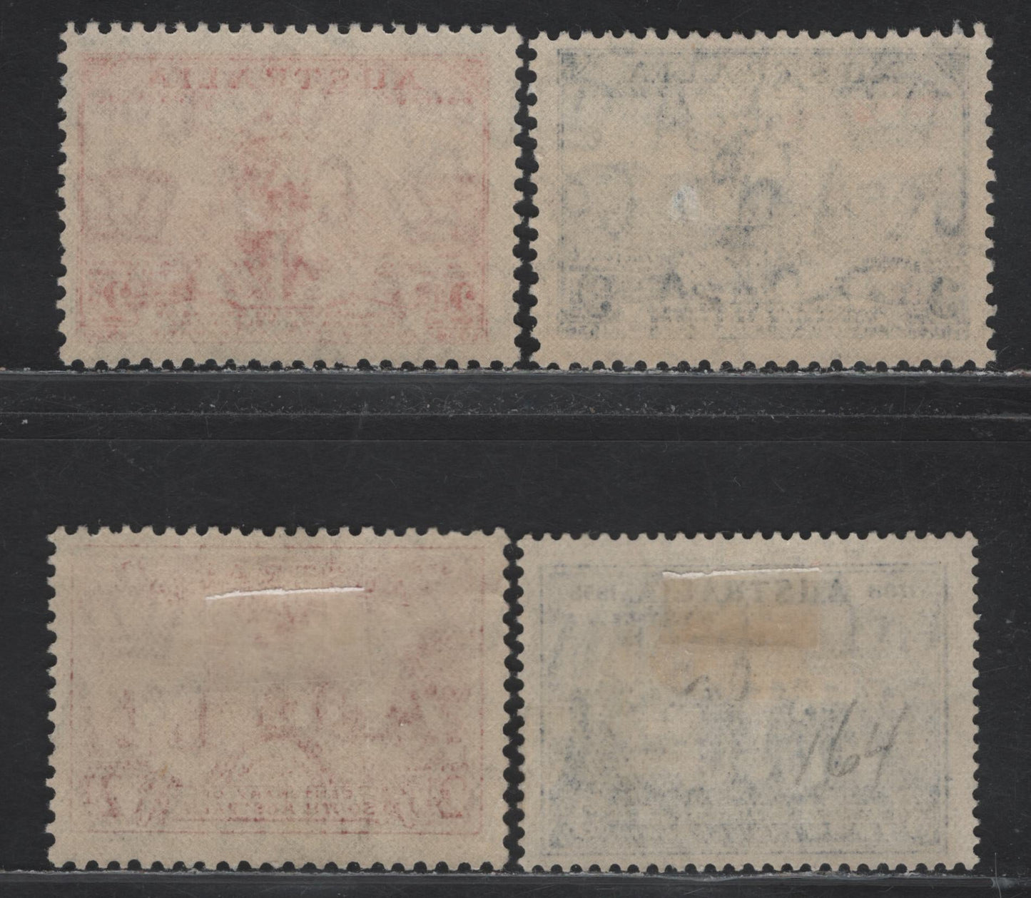 Lot 169 Australia (C) SG#159-161, 194 2d - 3d Scarlet - Bright Blue , 1936-1937 Opening of Submarine Telephone Link - 150th Anniv of NSW Issues, 4 FOG Singles