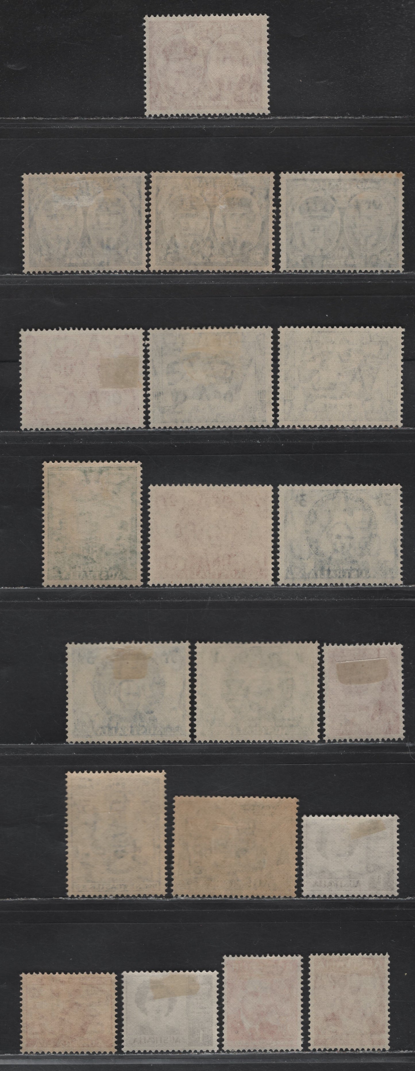 Lot 181 Australia SG#209-211, 213-222a, 225-227 2.5d Lake , 1945-1948 Duke & Duchess Of Gloucester - Pan-Pacific Scout Jamboree Issues, 20 VFOG Singles, Completed Sets, Selected For Centering, With Some Additional Shades.