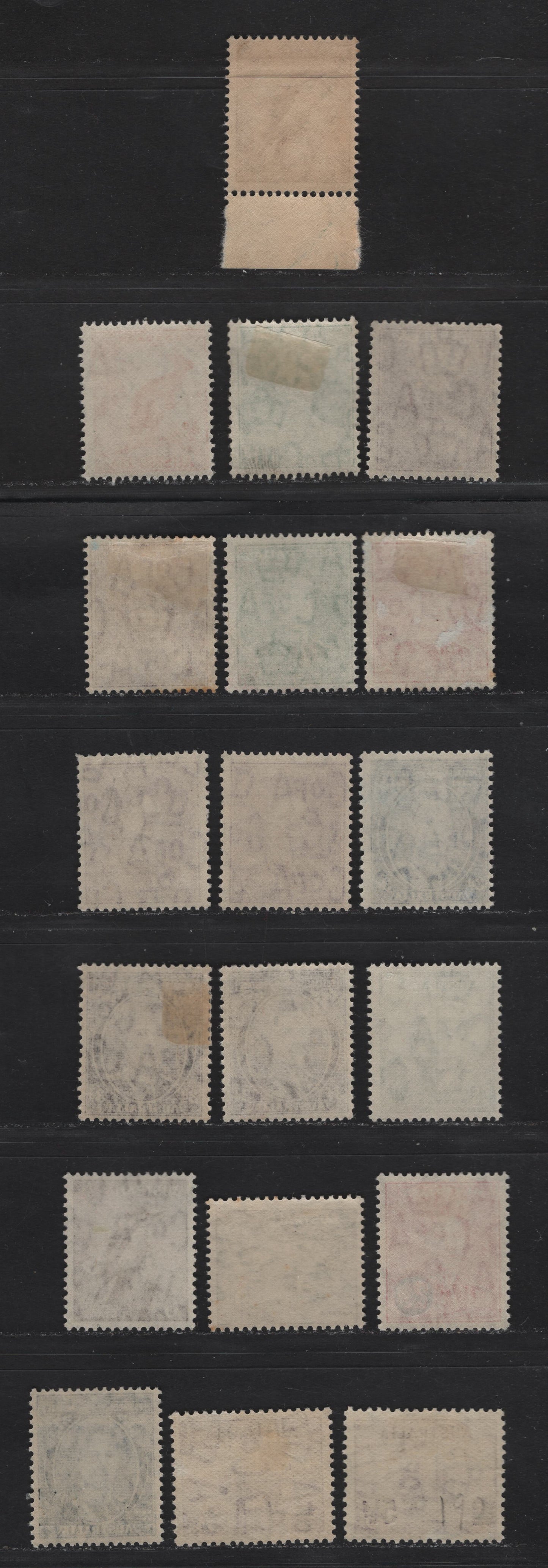 Lot 194 Australia (C) SG#179-181, 183-186, 188, 190a, 191, 200-202 1/2d - 5.5d on 5d Yellow Orange - Purple , 1937-1949 Zoological & Surcharged Issues, 19 F/VFOG/NH Singles, Perfs 15x14 or 14x15, Includes Different Shades Of Select Values