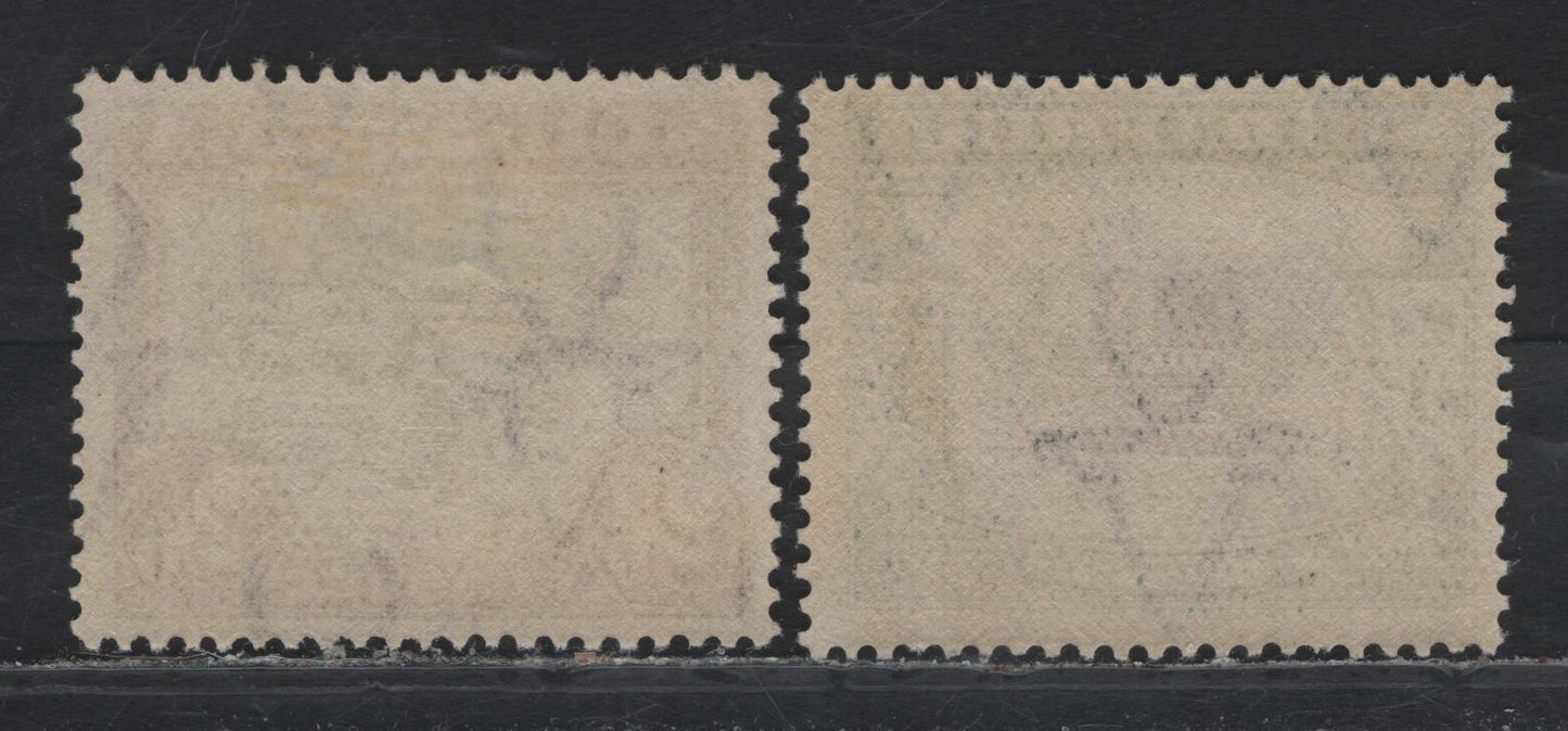 Lot 230 South Africa (C) SG#37-38 2/6 - 5/- Green & Brown - Black & Green , 1927-1930 Engraved Pictorial Issue, 2 FOG Singles