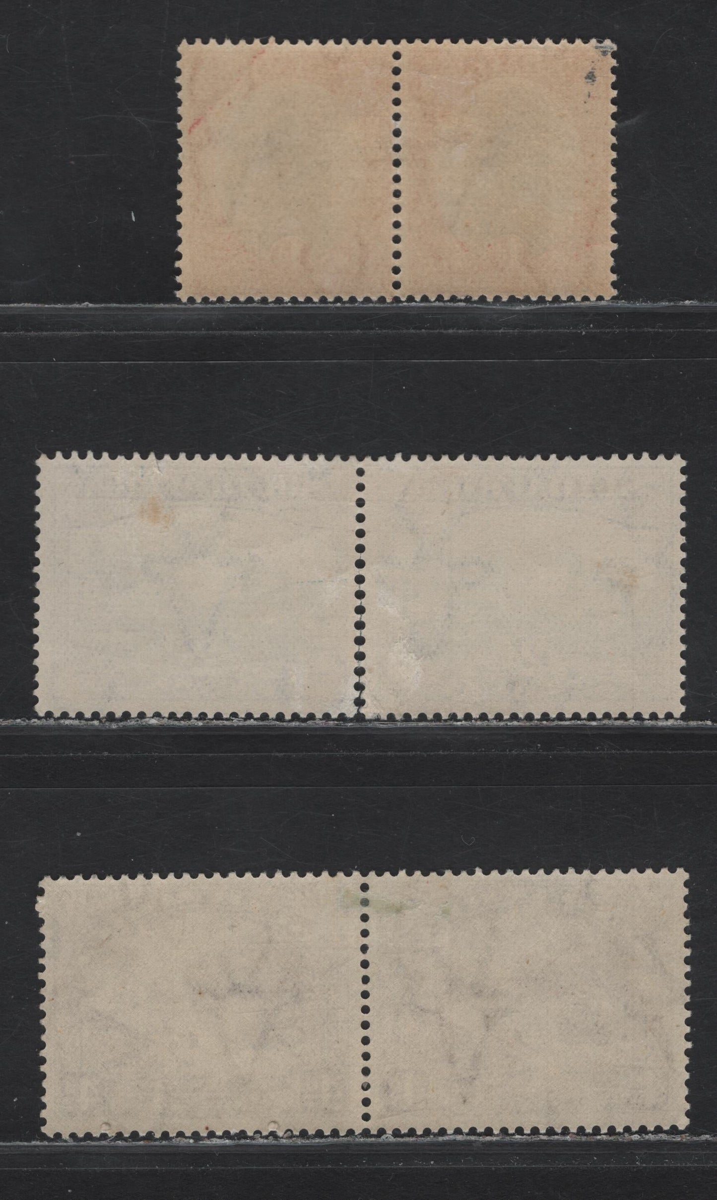 Lot 231 South Africa (C) SG#43-44, 46c 1d - 4d Black & Carmine - Brown , 1930-1944 Photogravue Pictorial Issue, 3 VFOG Pairs, 1d Type 1, 4d 2nd Re-drawing, Significant Perf Separation On 2d Pair.