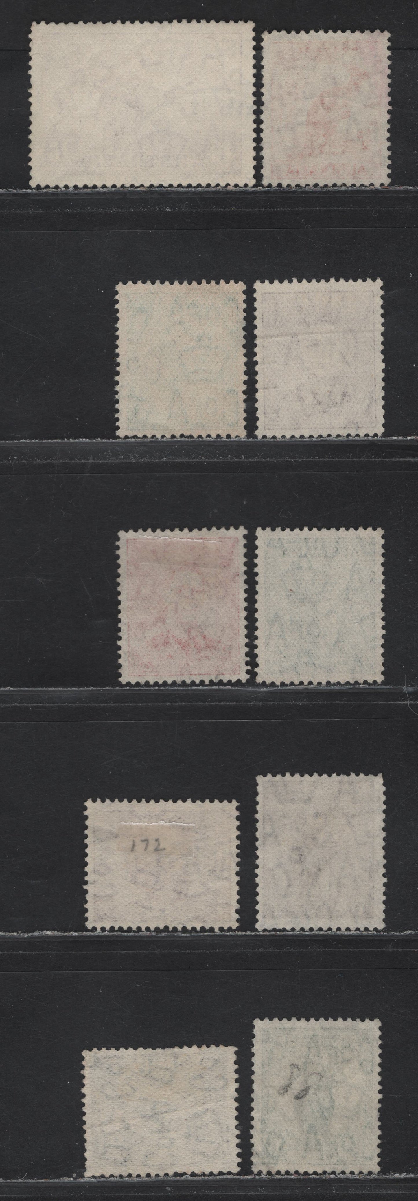 Lot 249 Australia (C) SG#153a, 164-167, 170-174 1/6d - 1/- Brown Purple - Gray Green , 1937-1949 Zoological - Mercury Airmail Issues, 10 Fine/Very Fine Used Singles, Perfs 13.5x14 & 14x13.5