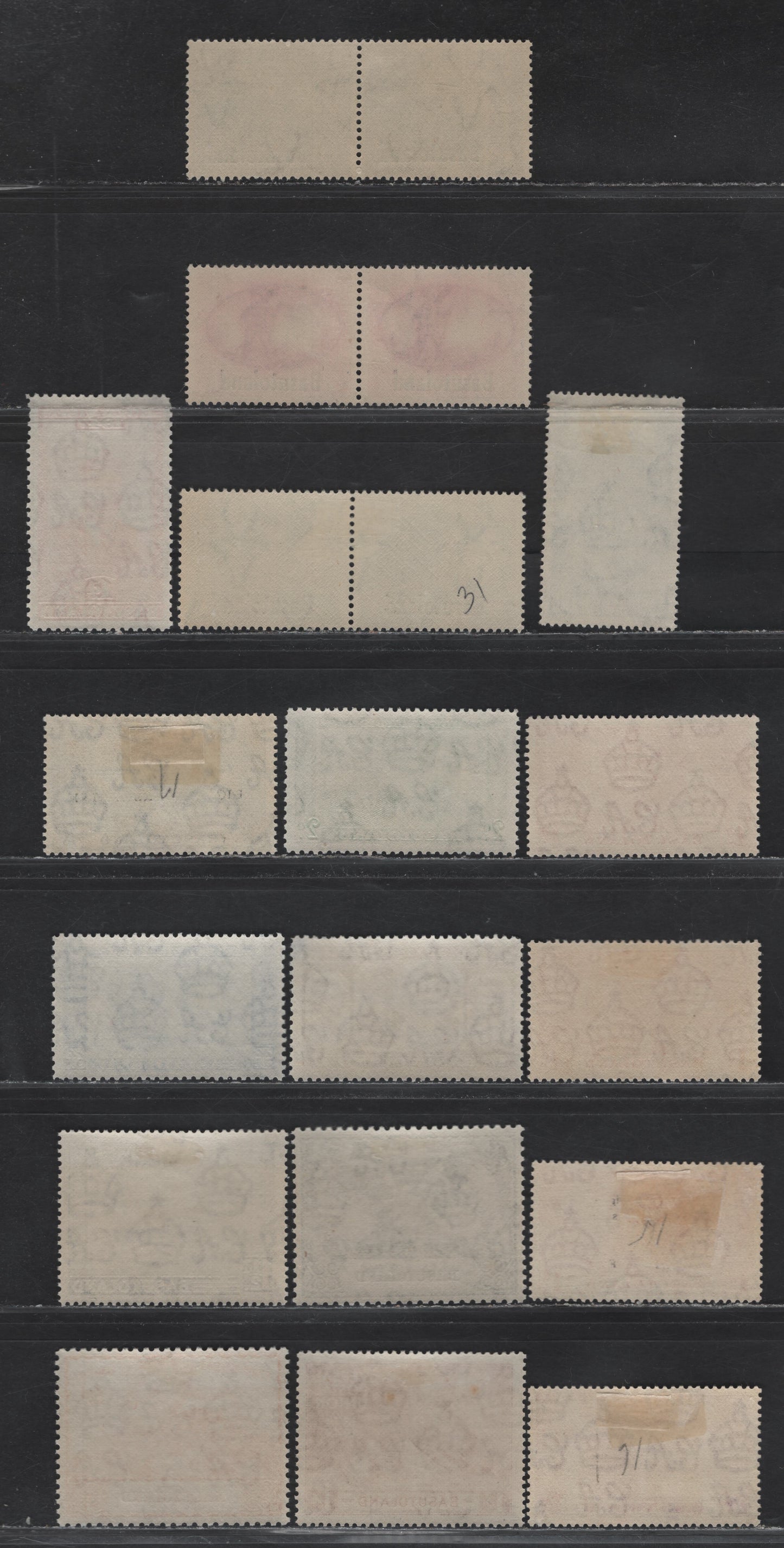 Lot 267 Basutoland (C) SG#15-17, 29-36, 38-41 1d - 1/- Scarlet - Red Brown , 1937-1949 Coronation - UPU Issues, 15 Very Fine Used Singles