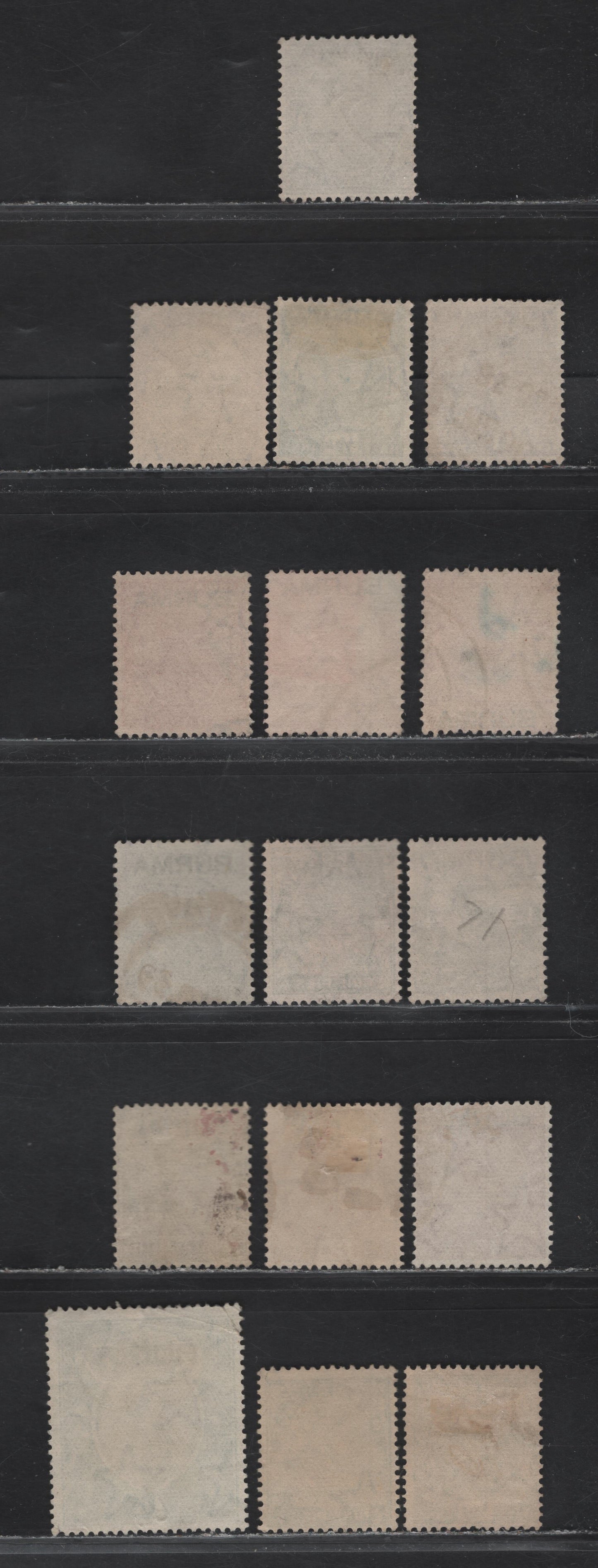 Lot 286 Burma (C)SG#1-13, O2-O3 3p - 9p Slate - Deep Green , 1937 KGV Definitive Issue of India Overprinted 'Burma', 15 Fine/Very Fine Used Singles