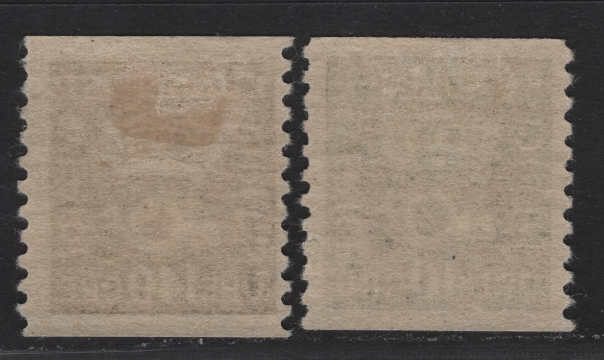 Lot 63 Sweden SC#146var, 158var (Facit# 158, 173bz) 40o - 140o Olive Green - Gray Black Crown & Post Horn, 1920-1934 Crown & Post Horn Issue, 2 F/VFOG Singles, 40o type 1, KPL Wmk