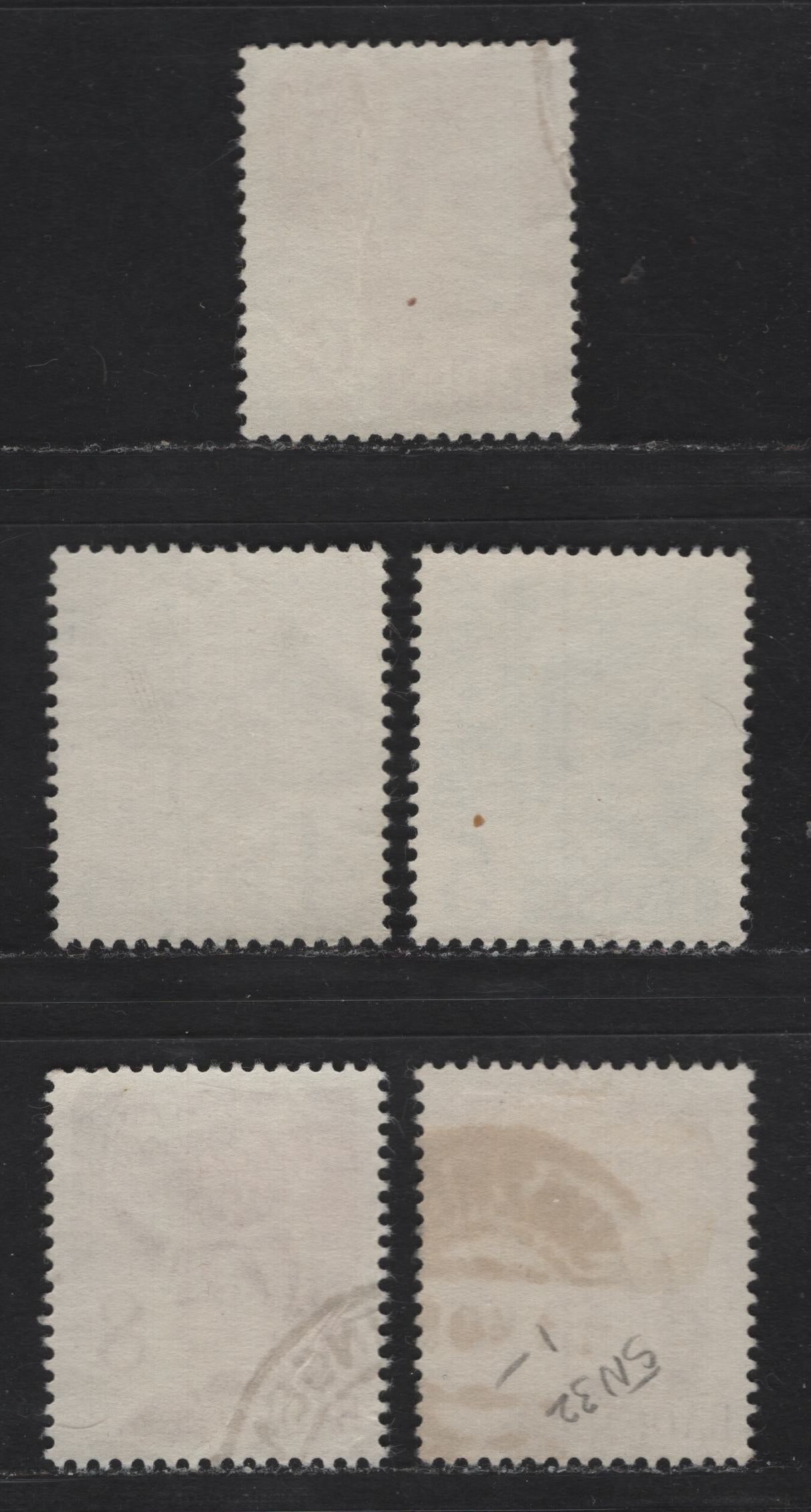 Lot 110 Germany - French Occupation of Baden SC#5N28-5N30, 5N31 (Michel# 28YaI/32yI) 2pf - 8pf Deep Orange - Rose Brown , 1948-1949 3rd Definitive Issue, 5 Fine/Very Fine Used Singles, Without PF on Paper Y (White)