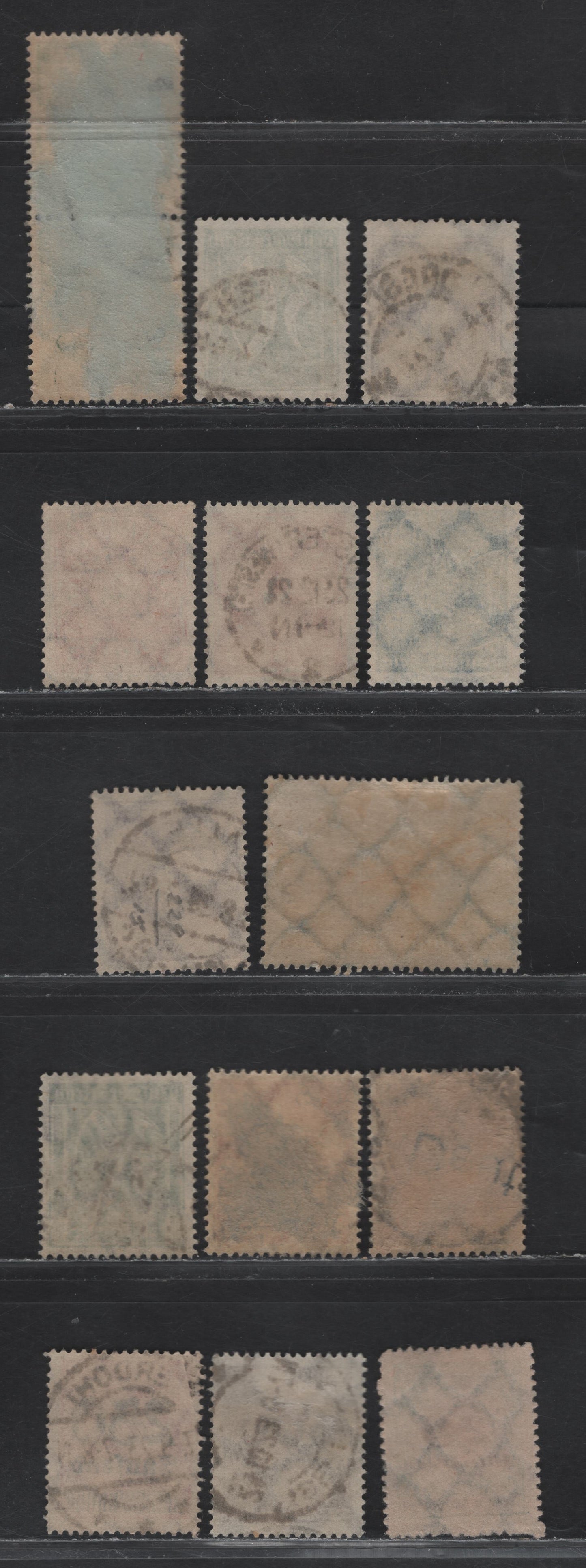 Lot 171 Germany SC#141, 177, 186, 188, 222, 229, 237, 241, 244-245, 259, 266, 280, 298 30pf - 20mlrd Blue Green - Bluish Green & Brown , 1921-1923 Definitive Issues, 14 Fine/Very Fine Used Singles, Postally Used Examples