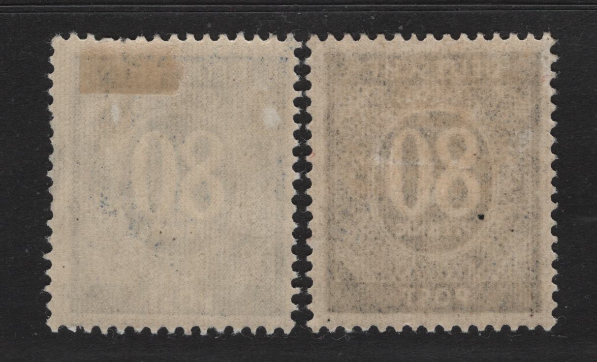 Lot 189A Germany SC#554 (Michel# 935a,d) 80pf Blackish Violet Ultramarine - Grayish Violet Ultramarine , 1946 Numeral Issue, 2 F/VFOG Singles, Nicely Centered Example Of This Very Scarce Michel Listed Shade