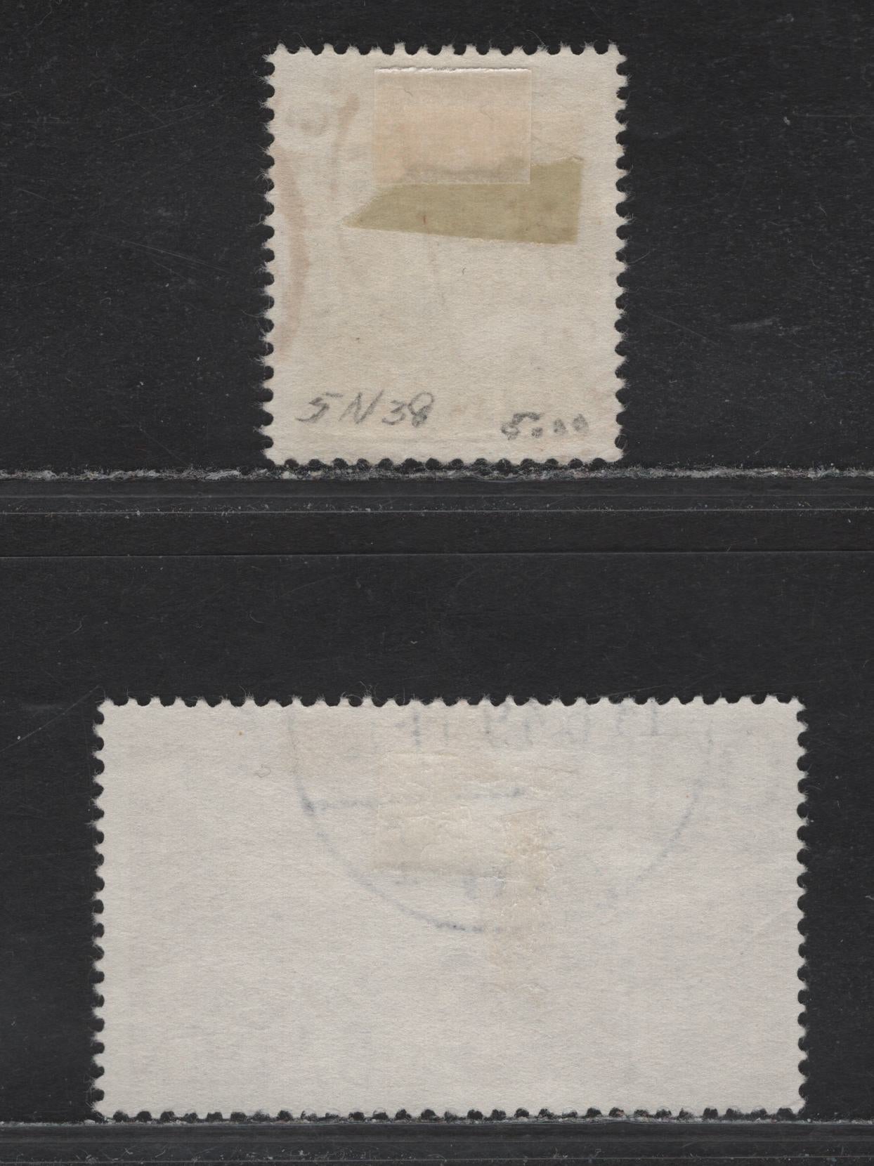 Lot 238 Germany - French Occupation of Baden SC#5N38, 5N40 40pf - 90pf Brown - Rose Brown , 1948-1949 Third Reissue Of Pictorial Definitives, 2 Fine/Very Fine Used Singles, Without 'PF'