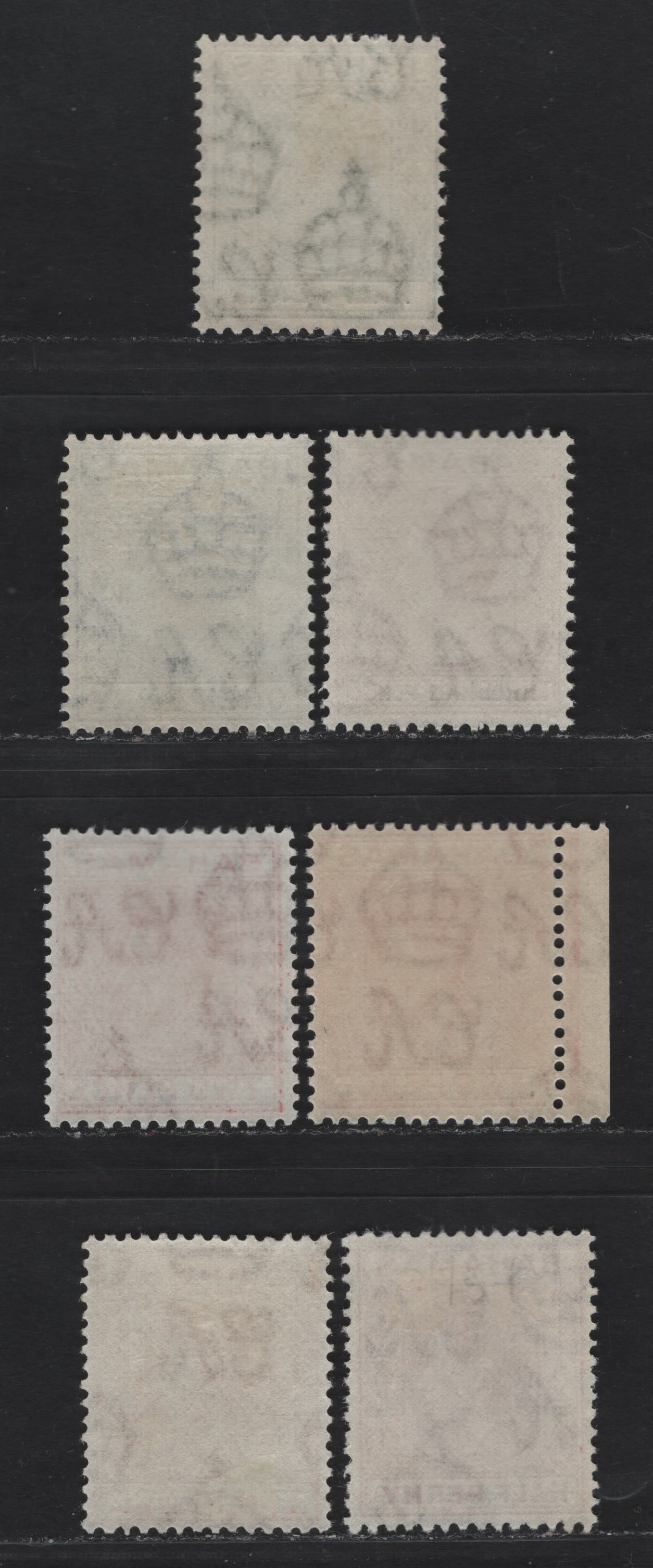 Lot 263 Bahamas (C) #149c/152bc, 154c 1/2d-10d Bluish Green -Yellow Orange 1938-1952 King George VI Definitive Issue, 7 Fine & VFOG & VFNH Singles 1944, 1946, 1948 and 1952 Printings, Includes 2d Dull Rose Red & 1.5d Pale Red Brown, Both NH