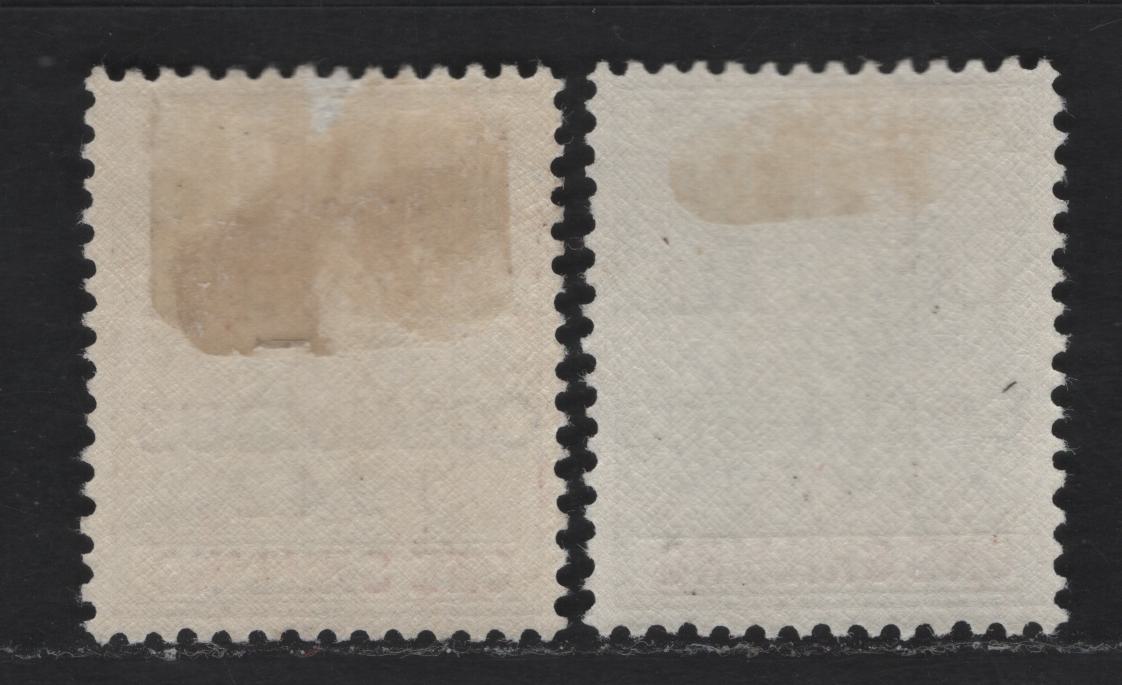 Lot 272 Bahamas #171a-171b 1/- Black & Carmine And Grey Black & Bright Crimson King George VI, 1942-1945 Landfall Of Columbus Issue, 2 Fine & VFOG Singles Overprinted 1942 & 1944 Printings On Ordinary Paper