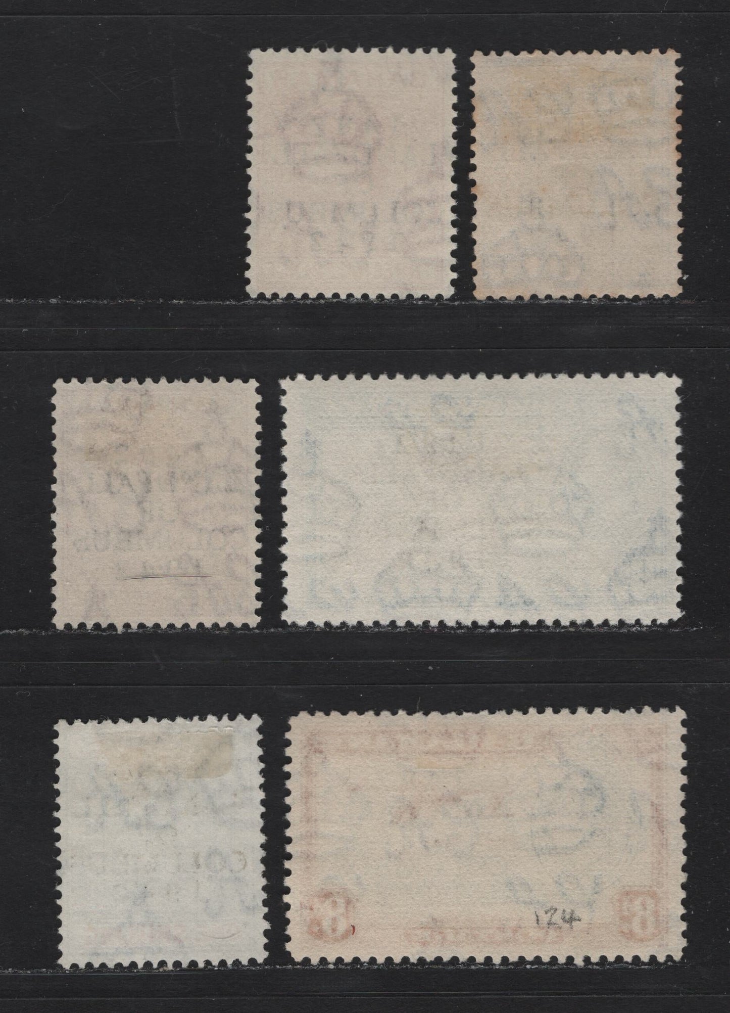 Lot 282 Bahamas (C) SG#164, 166, 169-171 1.5d - 1/- Red Brown - Brownish Gray & Crimson , 1942 Columbus Issue, 6 Very Fine Used Singles, Overprints Made On 1938 Printings Of The Keyplate Issue, 1/- On Striated Paper (1942 Printing)