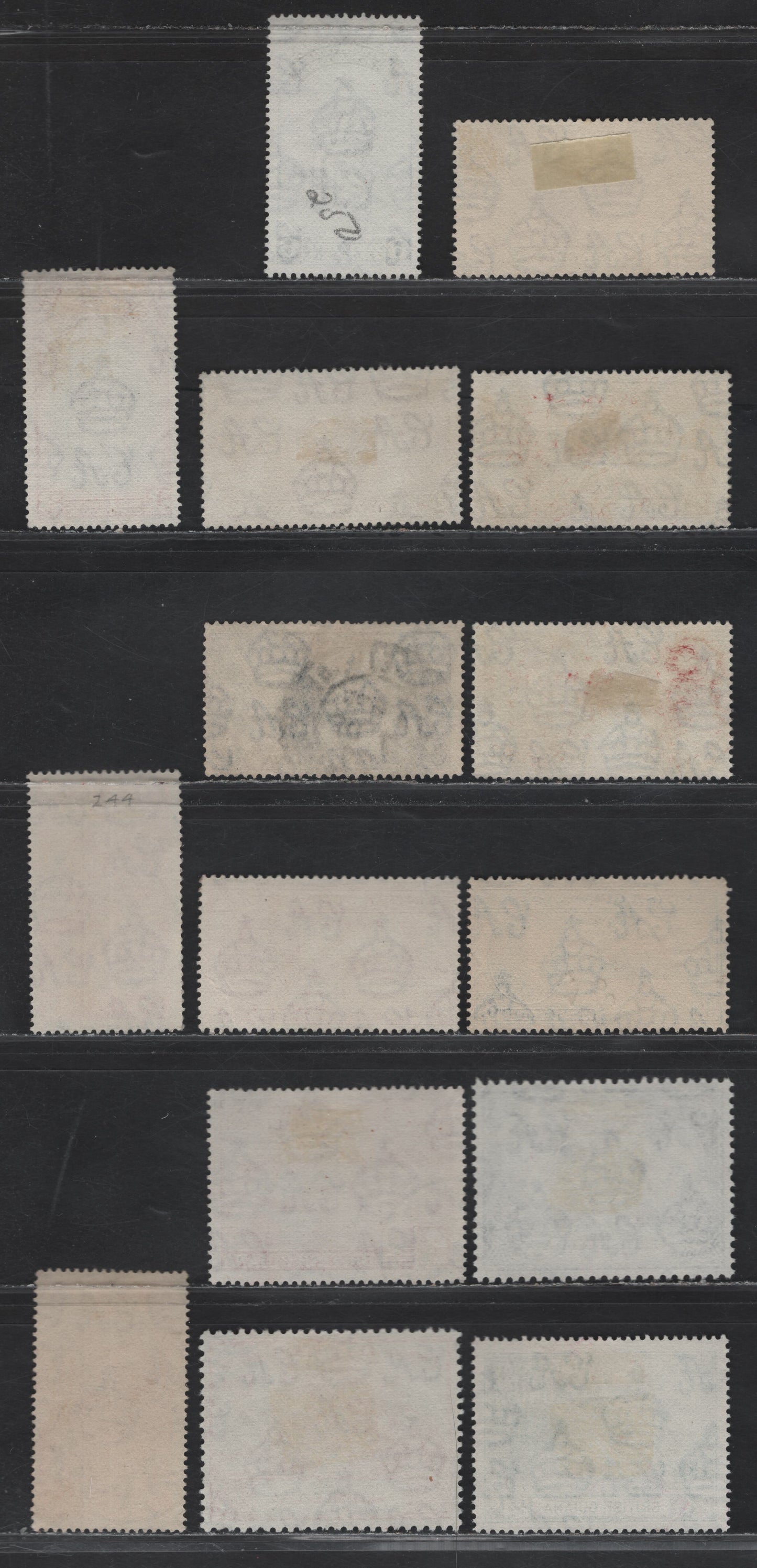 Lot 299 British Guiana (C)SG#305-307, 320-322, 324-329 2c - 6c Yellow Brown - Black & Blue , 1937-1951 Coronation - BwI University College Issues, 15 Fine/Very Fine Used Singles, Shade Varieties On 1937 Coronation Issue