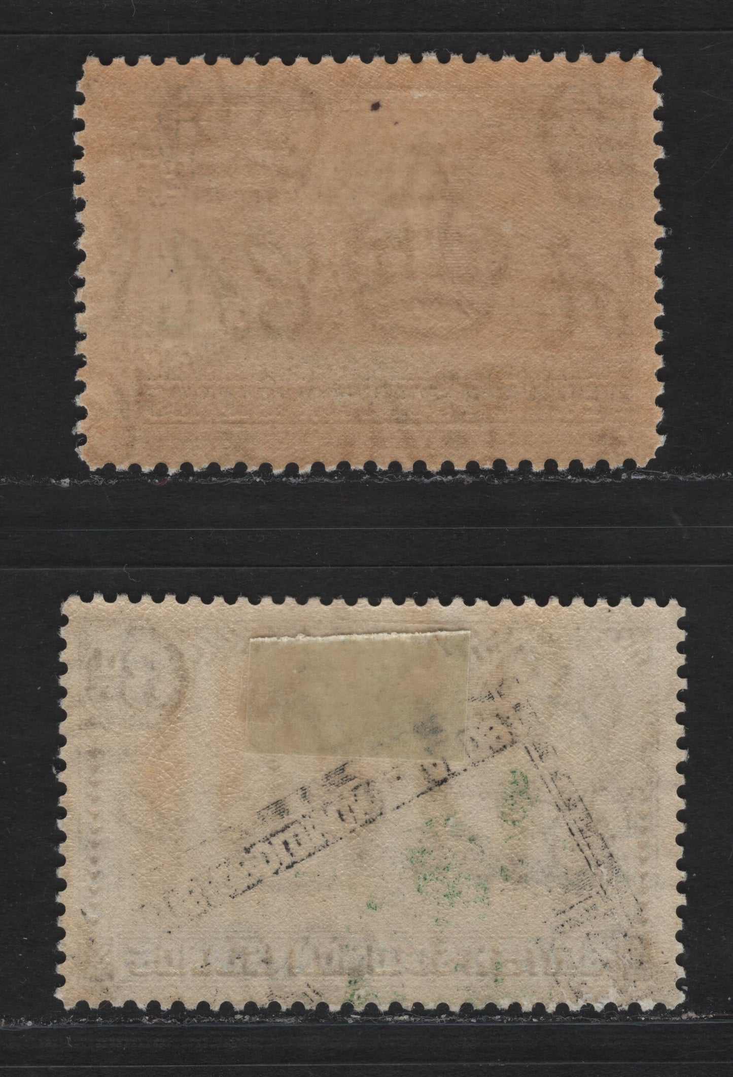 Lot 313 British Solomon Islands (C)SG#65, 68 3d - 1/- Black & Ultramarine - Green & Black , 1939-1951 KGVI Pictorial Issue, 2 VFOG Singles, 1939 Printing, Opaque Paper With Clear Wmk & Streaky Toned Gum