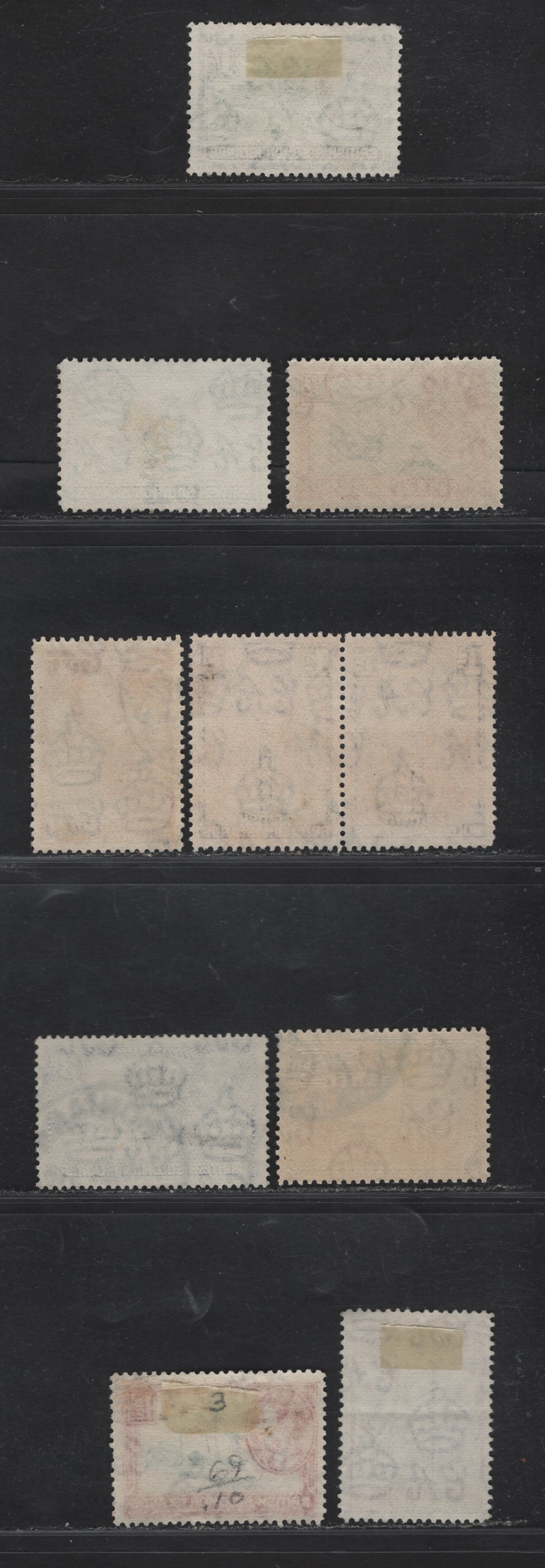 Lot 317 British Solomon Islands (C)SG#60-62, 64-65, 67-68 1/2d - 1/- Blue & Blue Green - Green & Black , 1939-1951 KGVI Pictorial Issue, 9 Very Fine Used Singles & Pair, 1939, 1942, 1944 & 1946-48 Printings