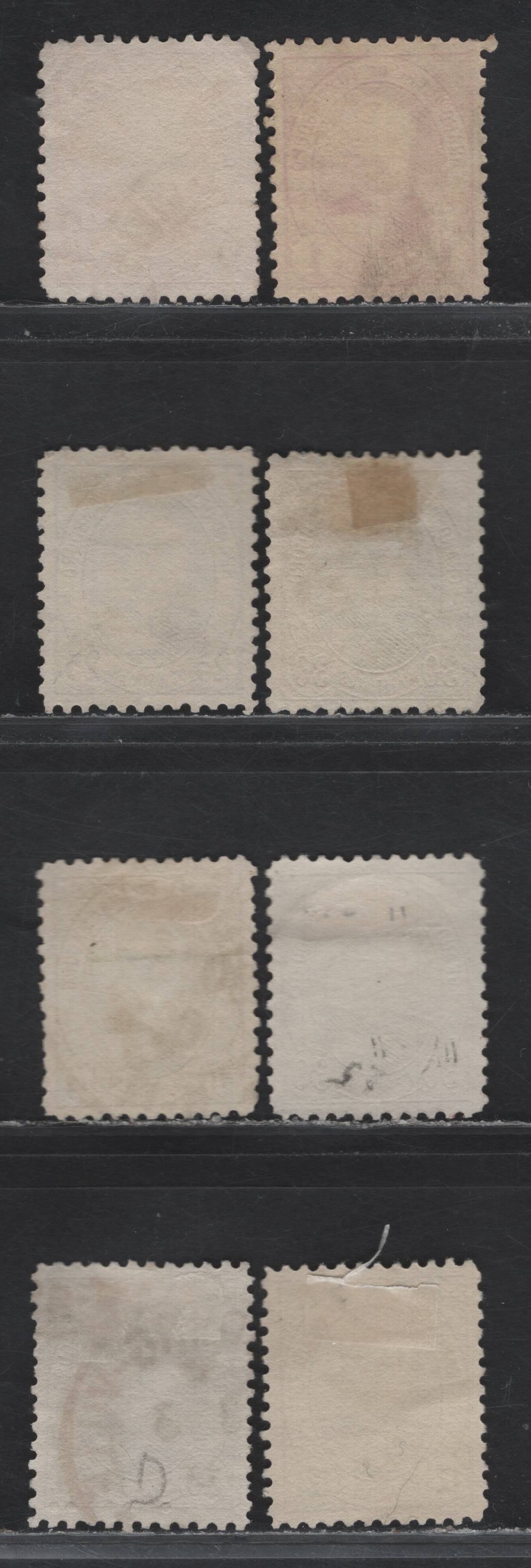 Lot 33 Luxembourg SC#61-67 (Michel# 58D-64D) 12.5c - 1fr Slate Green - Deep Violet , 1891-1893 Grand Duke Adolphe Issue, 8 Very Fine Used Singles, Perf 11.5x11, Two Shades Of The 30c
