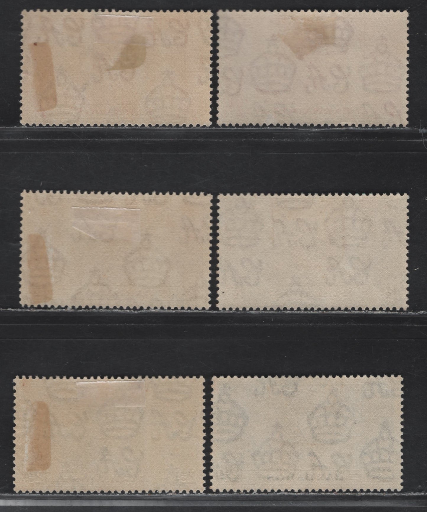 Lot 331 Barbados (C) #245-247 1d-2.5d Scarlet-Bright Blue King George VI & Queen Elizabeth, 1937 Coronation Issue, 6 Fine & VFOG Singles With Shade Variations of Each Value