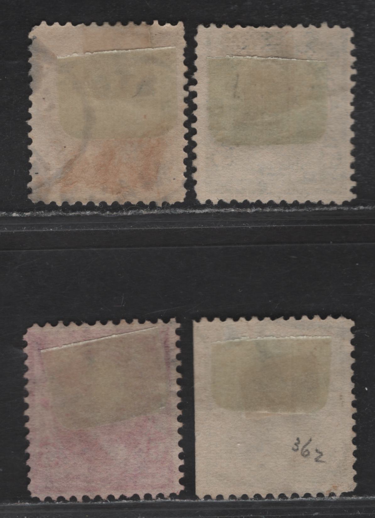 Lot 65 United States (C) SC#280b, 281-282, 284 4c - 15c Orange Brown - Olive Green , 1897-1903 Bureau Banknotes Issues, 4 Fine Used Singles
