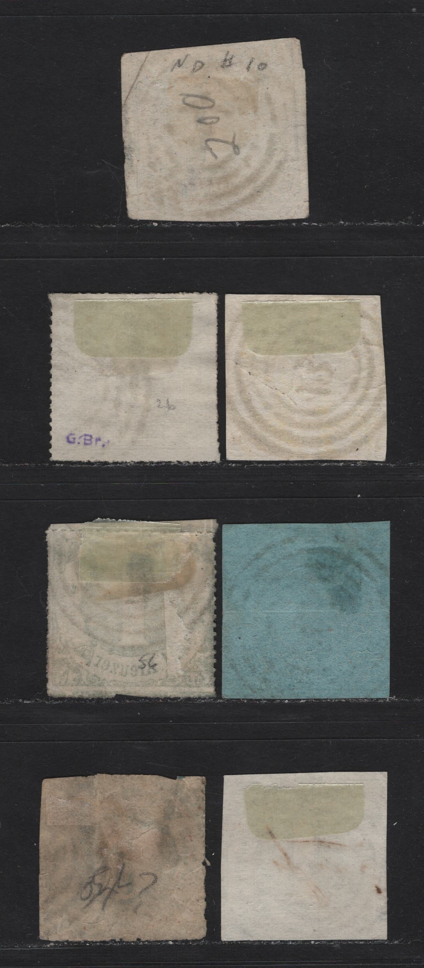 Lot 84 Germany - Thurn & Taxis SC#10, 26, 44, 50, 56, 58 15gr - 6kr Blue , 1852-1865 Numeral Issues, 7 Good/Very Fine Used Singles, Imperf & Rouletted, Mixed Conditions