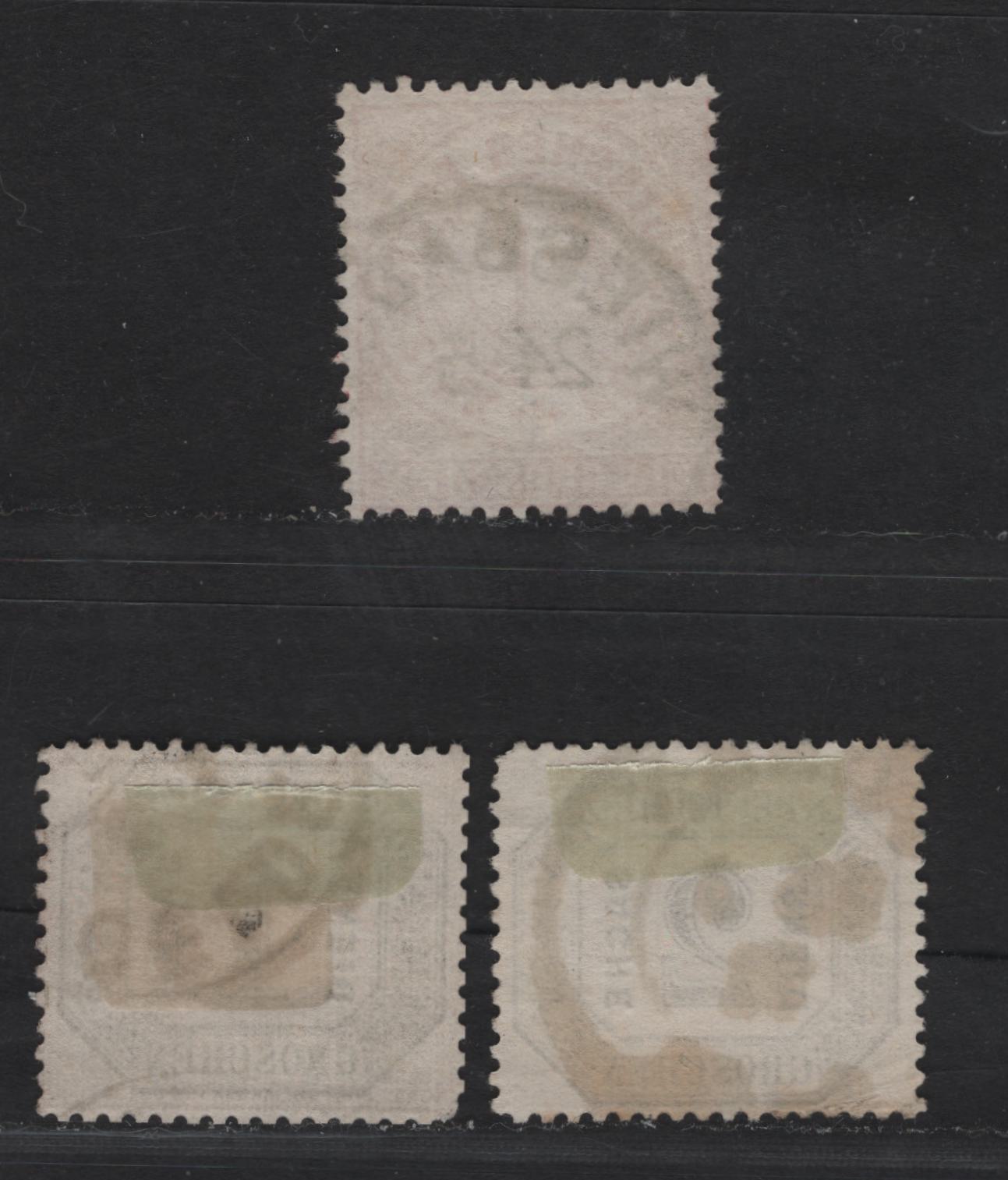 Lot 88 Germany - North German Confederation SC#16, O4-O5 1gr - 2gr Rose - Black & Buff , 1869-1870 Perforated Numeral & Postage Due Issues, 3 Fine/Very Fine Used Singles