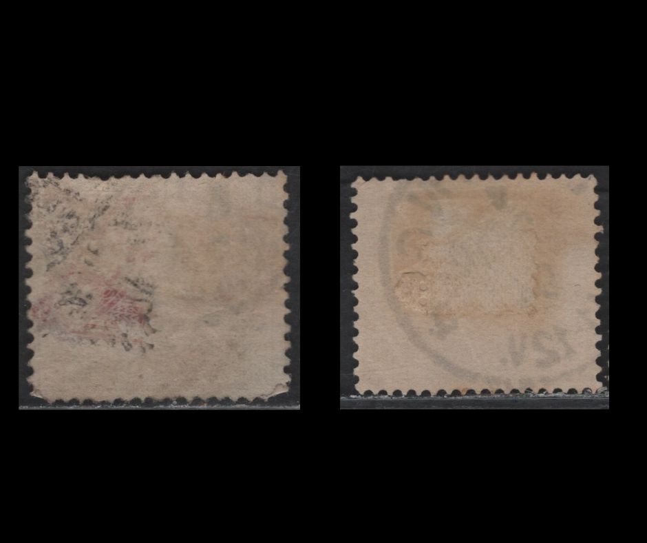 Lot 96D Germany SC#36, 36d (Michel# 37a, 37b) 2m Ruby Lilac & Dark Red Carmine , 1875-1890 Numeral Issue, 2 Fine/Very Fine Used Singles, CDS Cancels, Post Nov 17 1884 Printings