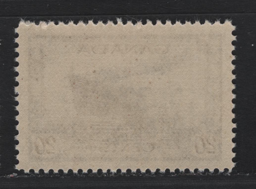 Lot 177 Canada (C) #260 20c Purple Brown Corvette, 1942-1943 KGVI War Issue, A VFNH Single, CBN-AAAAA Paper, Perf 12x11.9