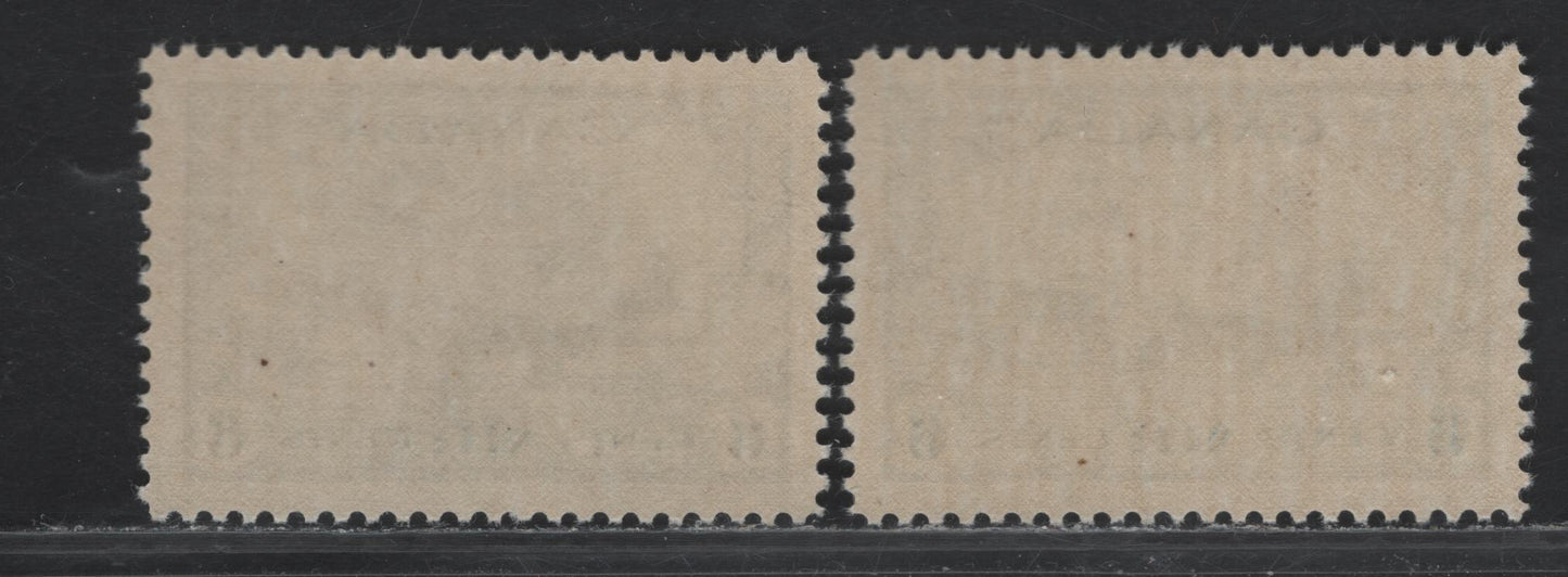 Lot 245 Canada #C7 6c Bright Blue Air Training Plan, 1942-1943 Airmail War Issue, 2 VFNH Singles, CBN-BBBBB Paper, Perfs 11.9x12 & 11.95x11.9
