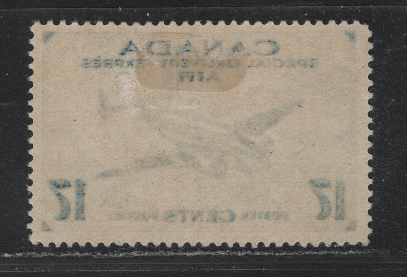 Lot 268 Canada (C) #CE2 17c Bright Ultramarine Trans-Canada Airplane, 1942-1943 Airmail Special Delivery Issue, A FOG Single, Aniline Ink Printing, CBN-EEEEE Paper, Perf 11.9x11.95.
